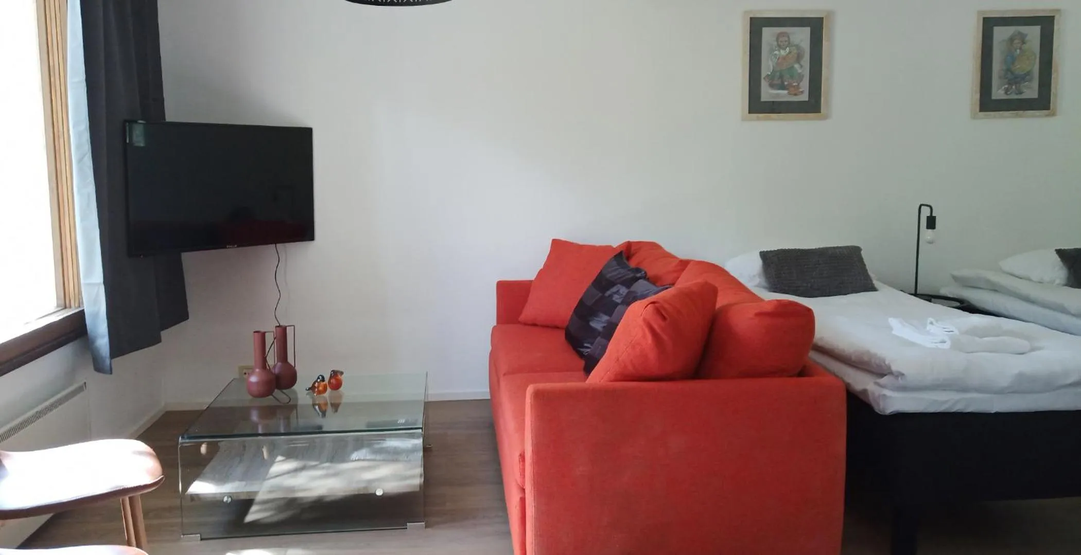 TV and multimedia, Bed in Kuukkeli Apartments Vuotso