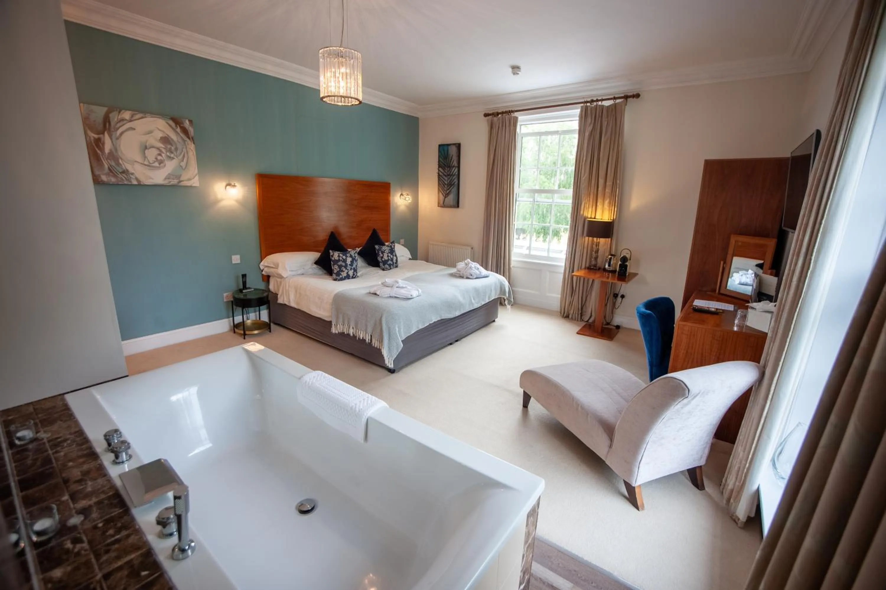 Bed in Fishmore Hall Hotel and Boutique Spa