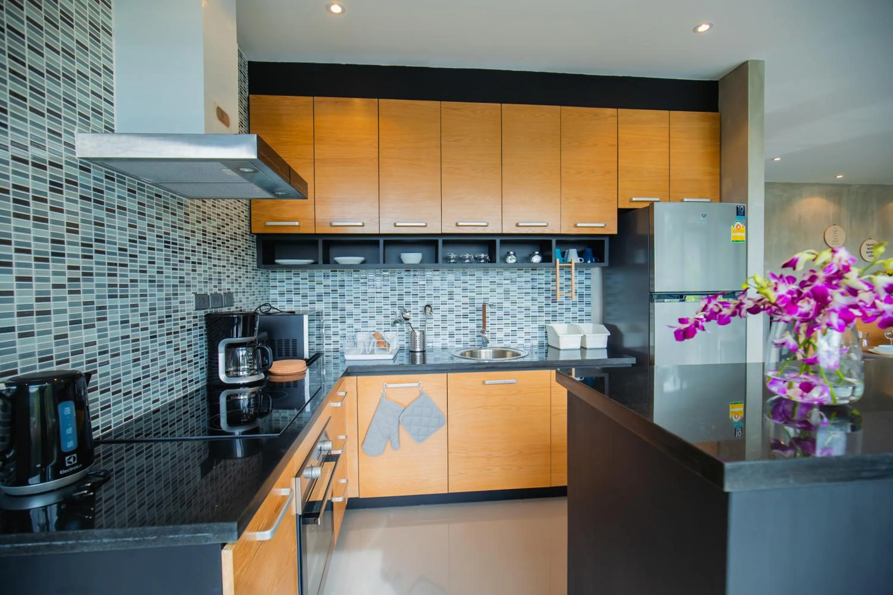 Kitchen or kitchenette in The Woods Natural Park Resort Phuket