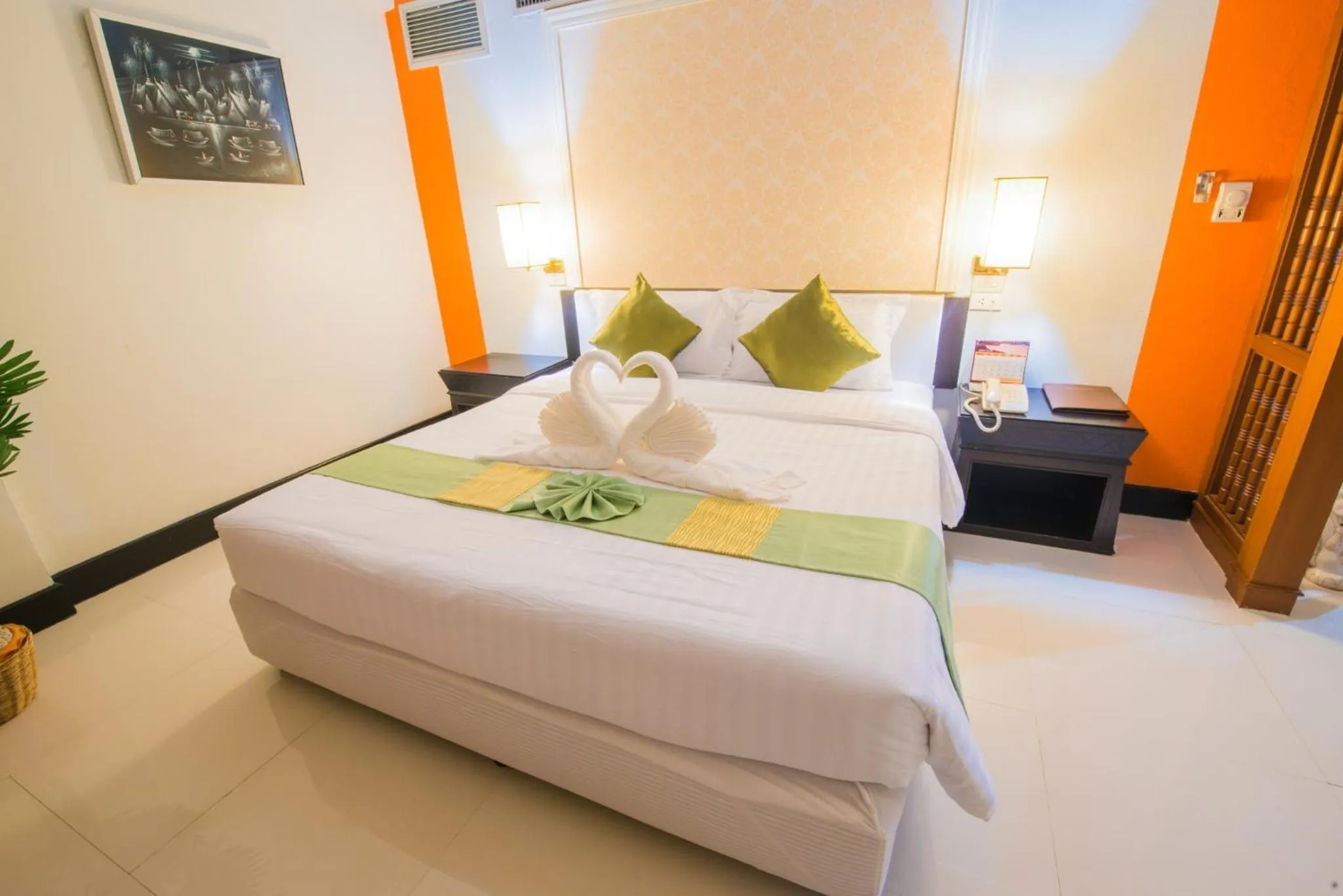 Bed in Asawann Hotel Nongkhai