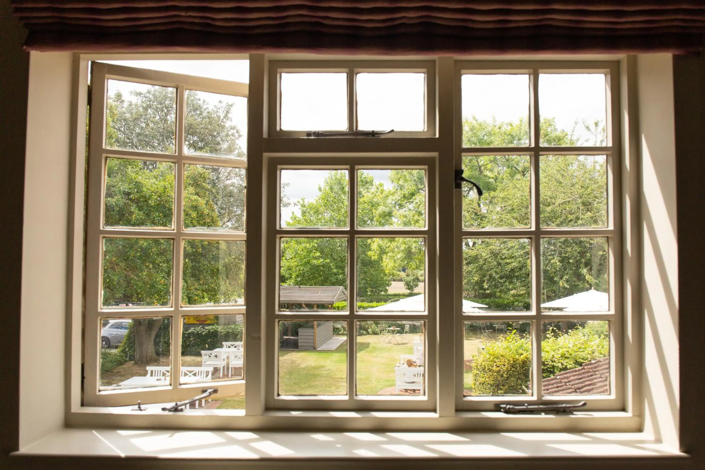 Garden view in The Greenman Fownhope Hereford
