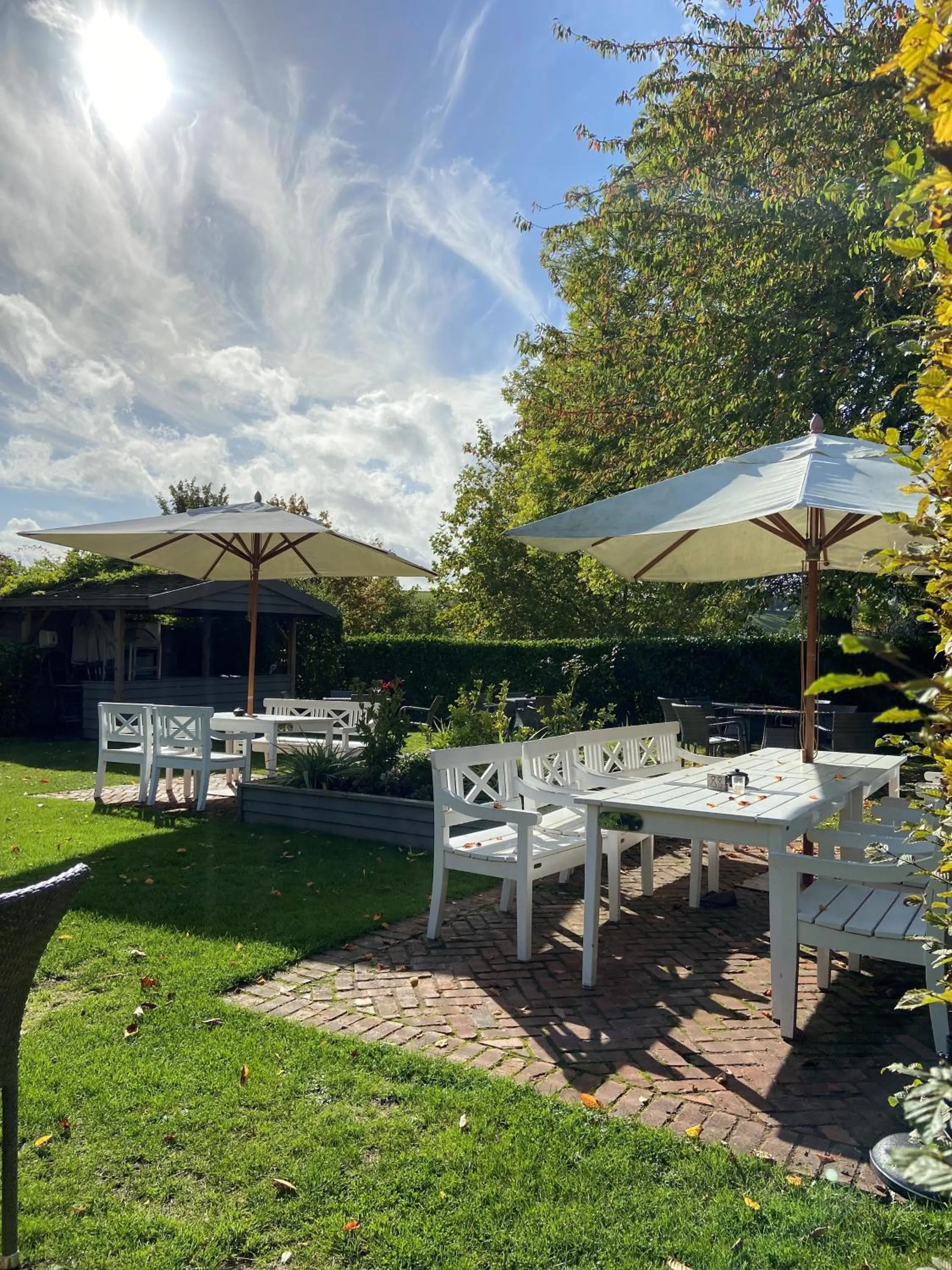 Garden view in The Greenman Fownhope Hereford