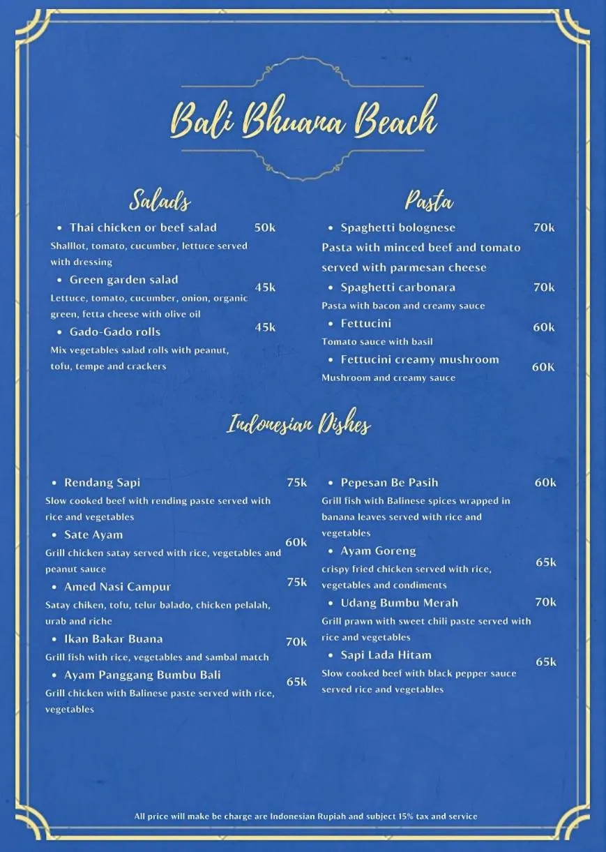 Restaurant/places to eat in Bali Bhuana Beach Cottages