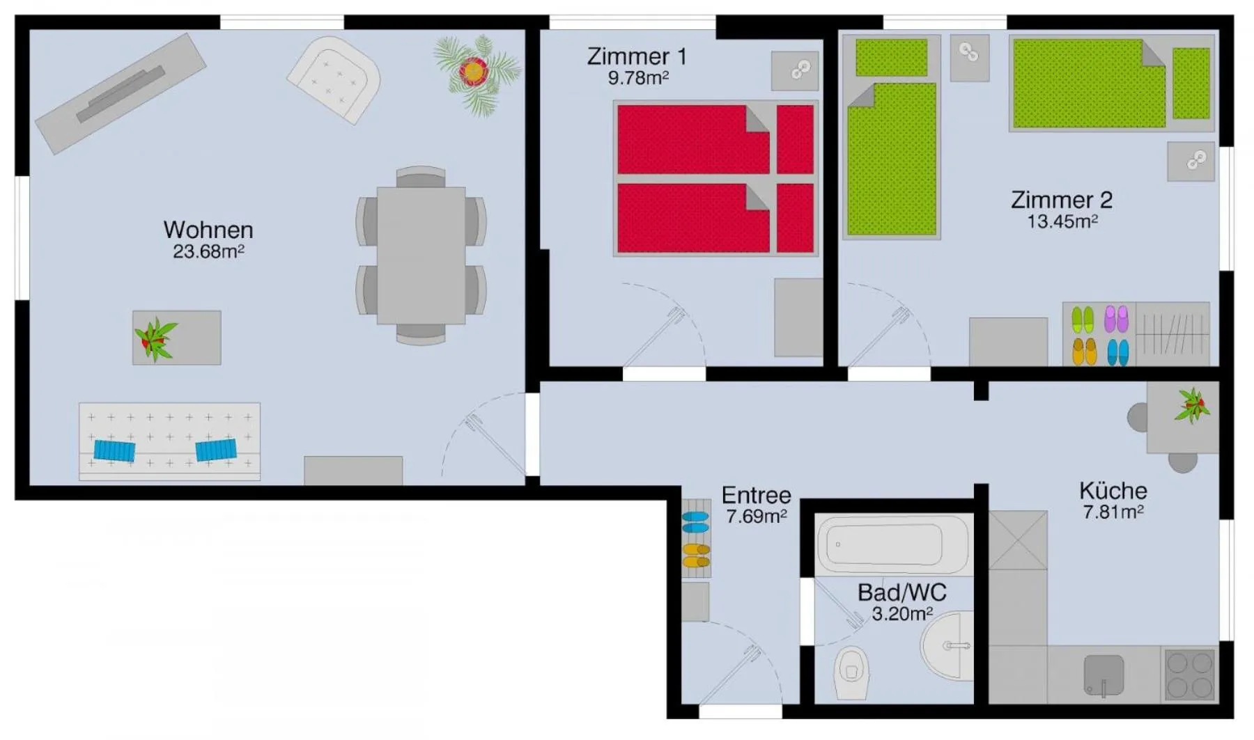 Floor plan in HITrental Seefeld - Kreuzstrasse Apartments