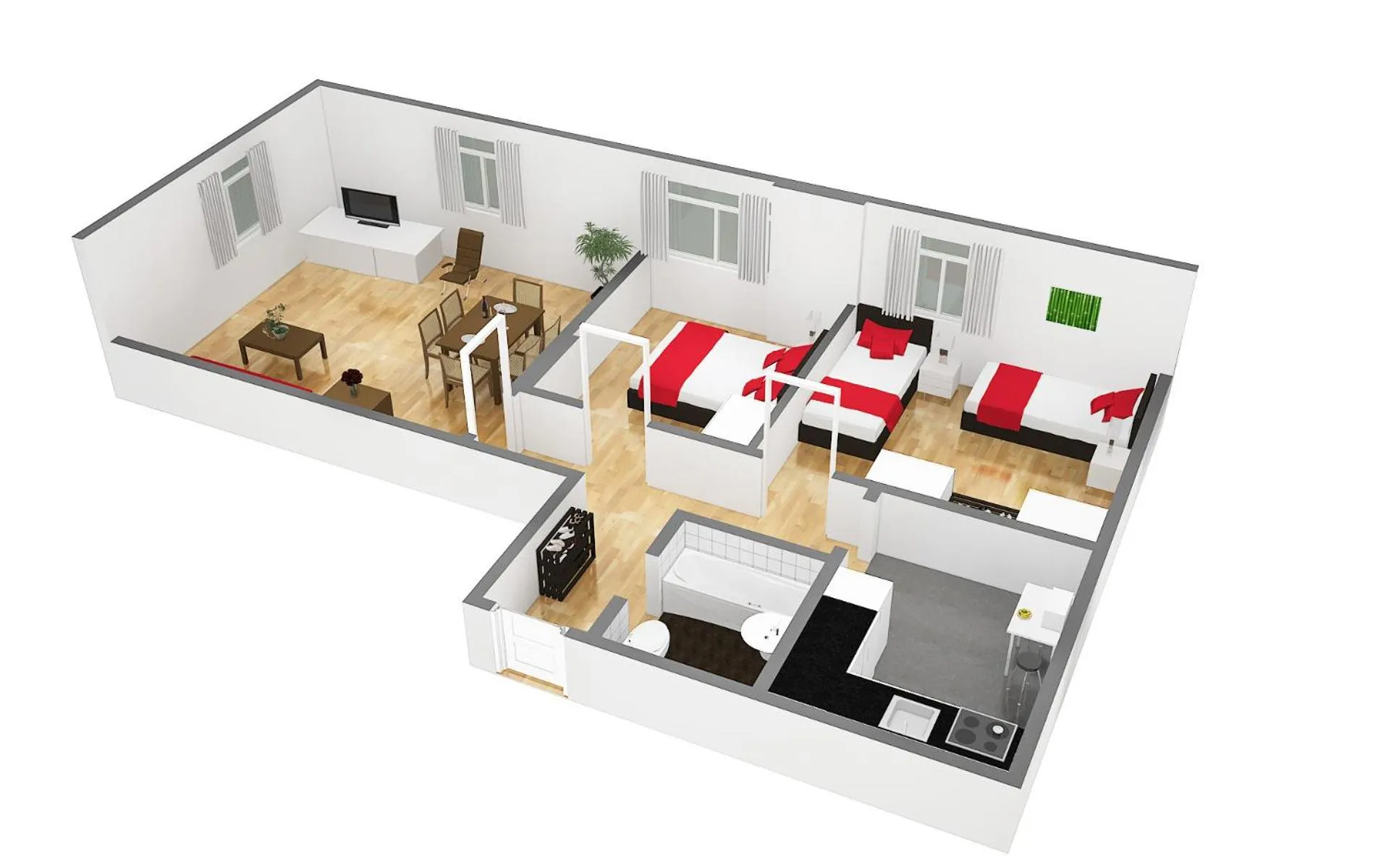 Floor plan in HITrental Seefeld - Kreuzstrasse Apartments
