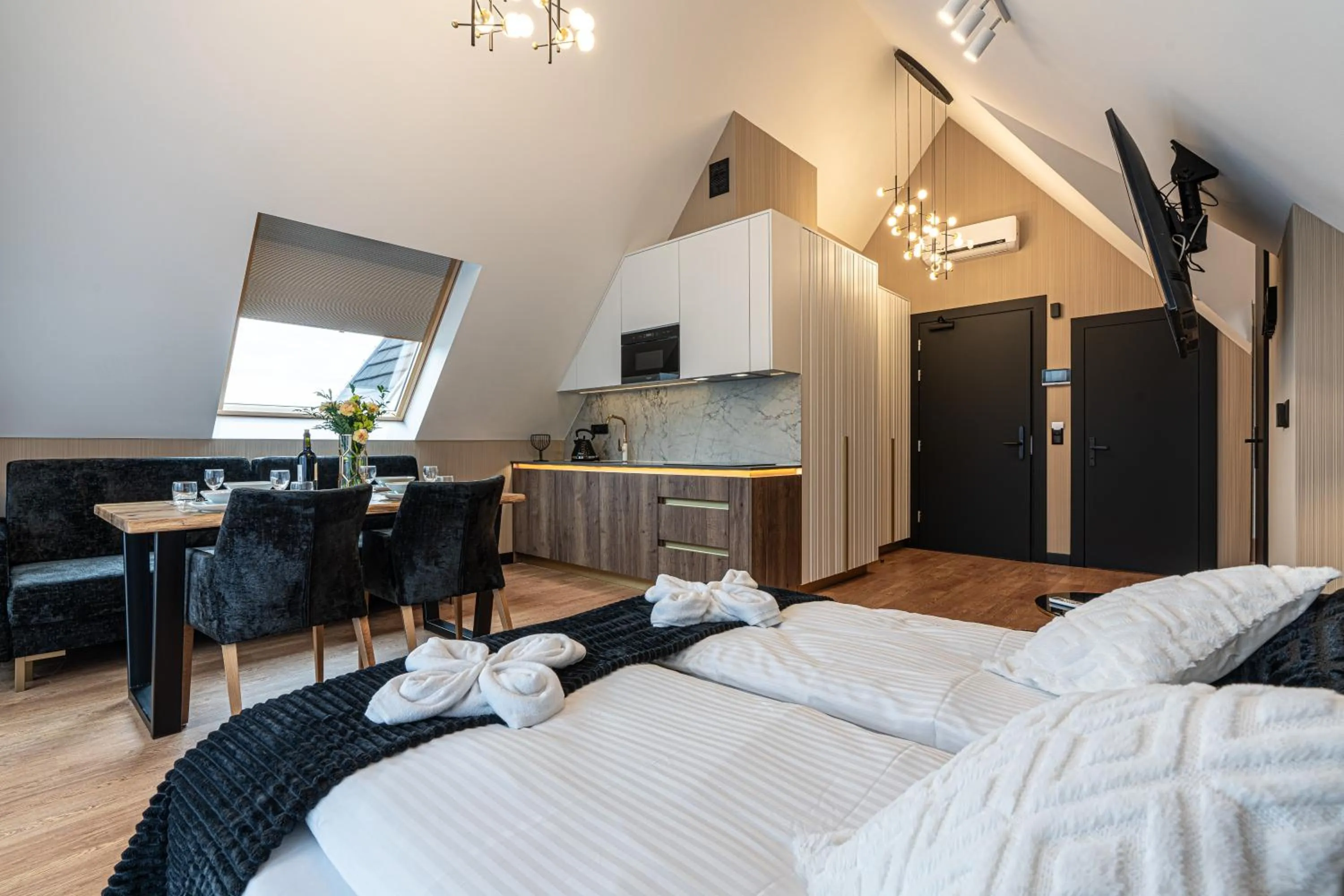 Living room, Bed in Góralska Rezydencja