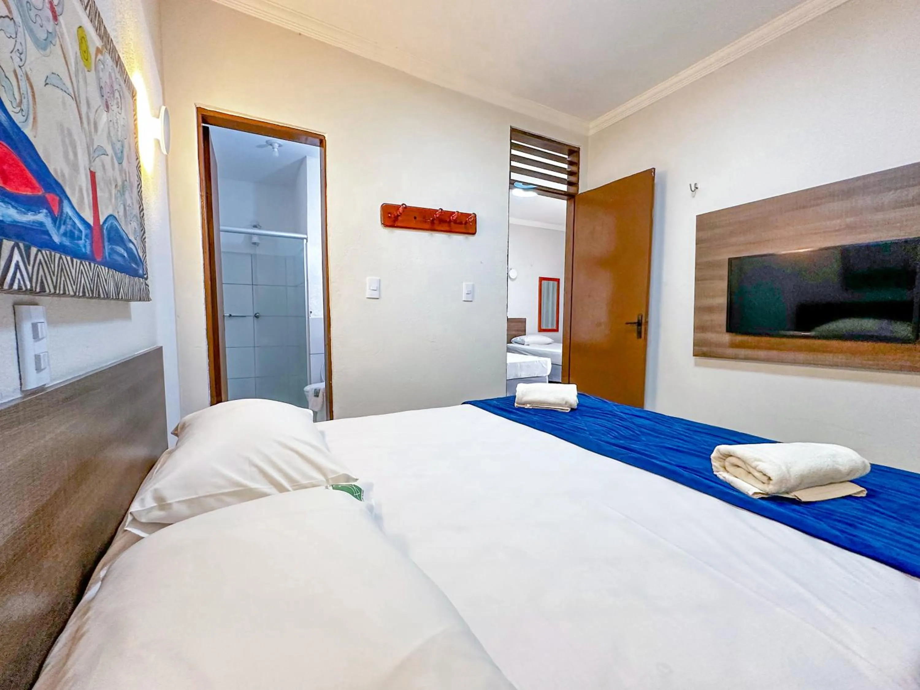 TV and multimedia, Bed in Jangadeiro Praia Hotel Resort - Parque Aquático e Pé na Areia