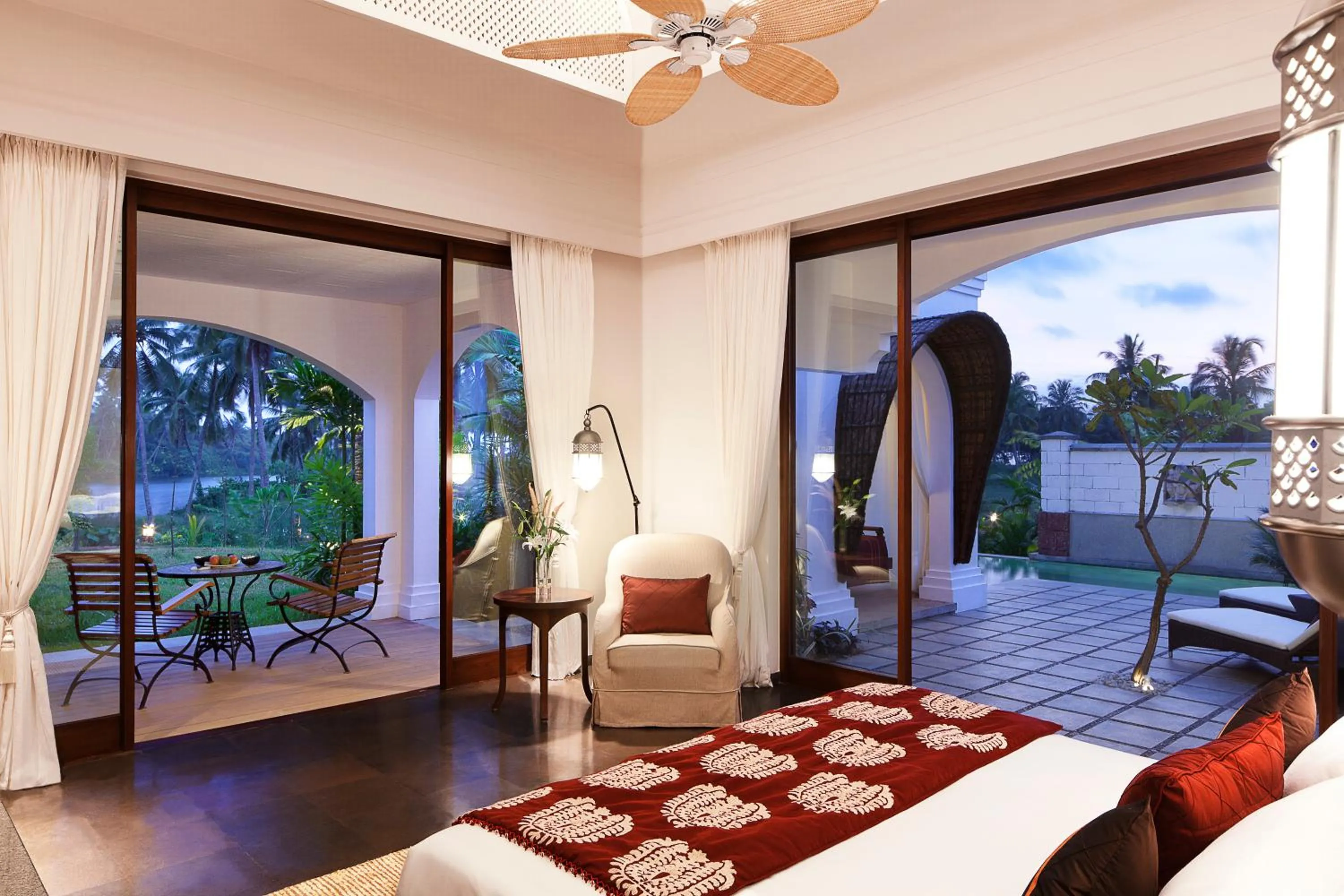 Patio, Bed in Taj Bekal Resort & Spa, Kerala