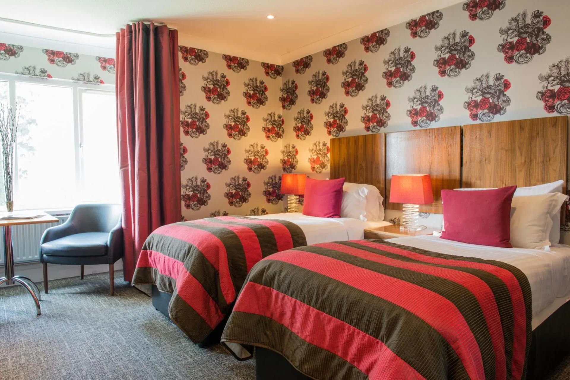 Bed in The Coed-Y-Mwstwr Hotel