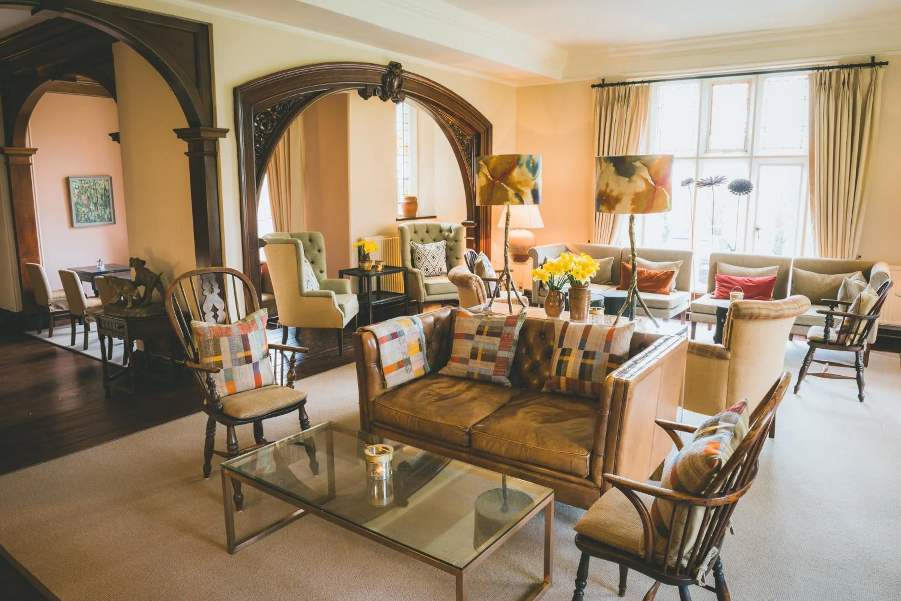 Seating area in The Coed-Y-Mwstwr Hotel
