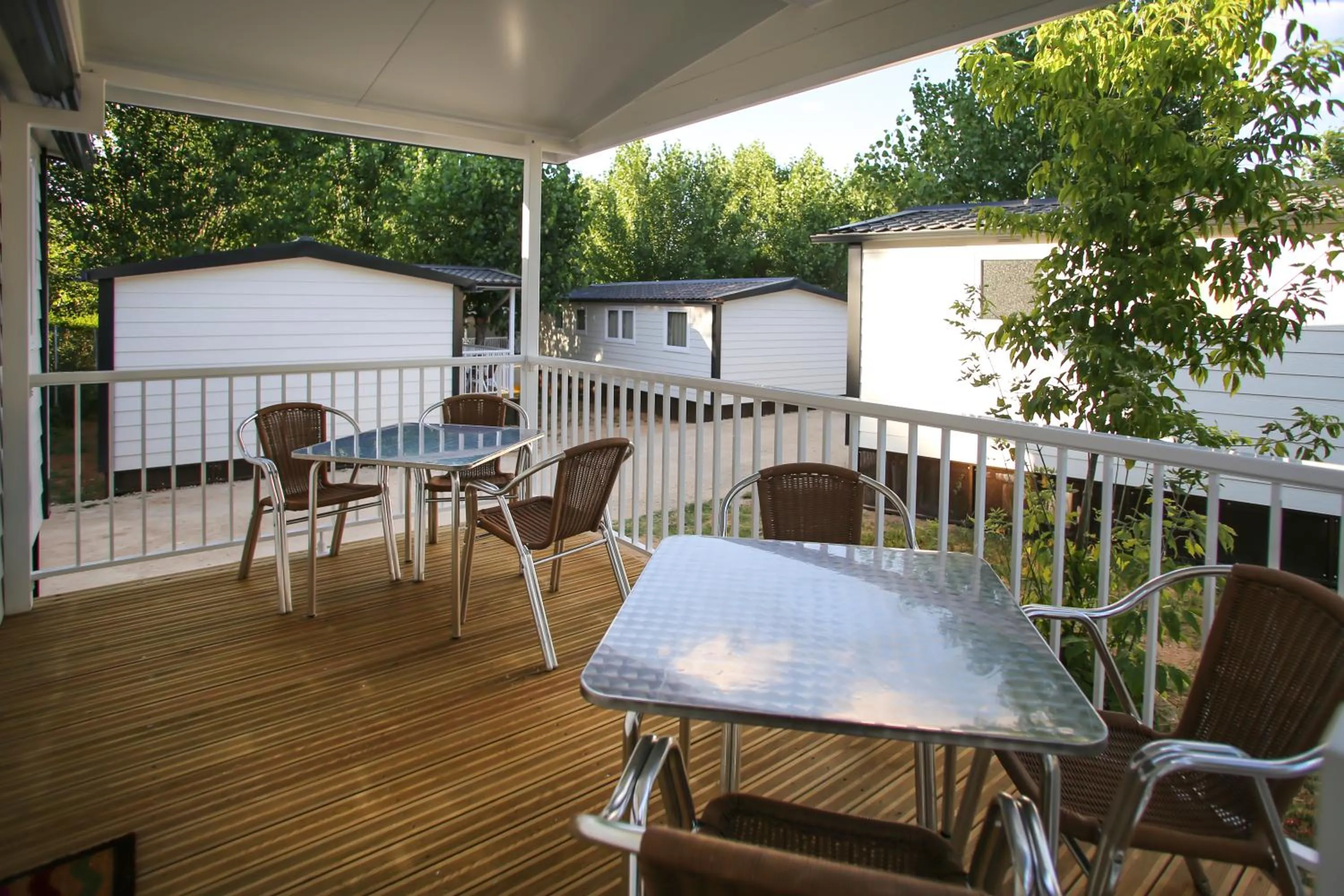 Balcony/Terrace in Bungalows y Mobil Homes Camping Regio