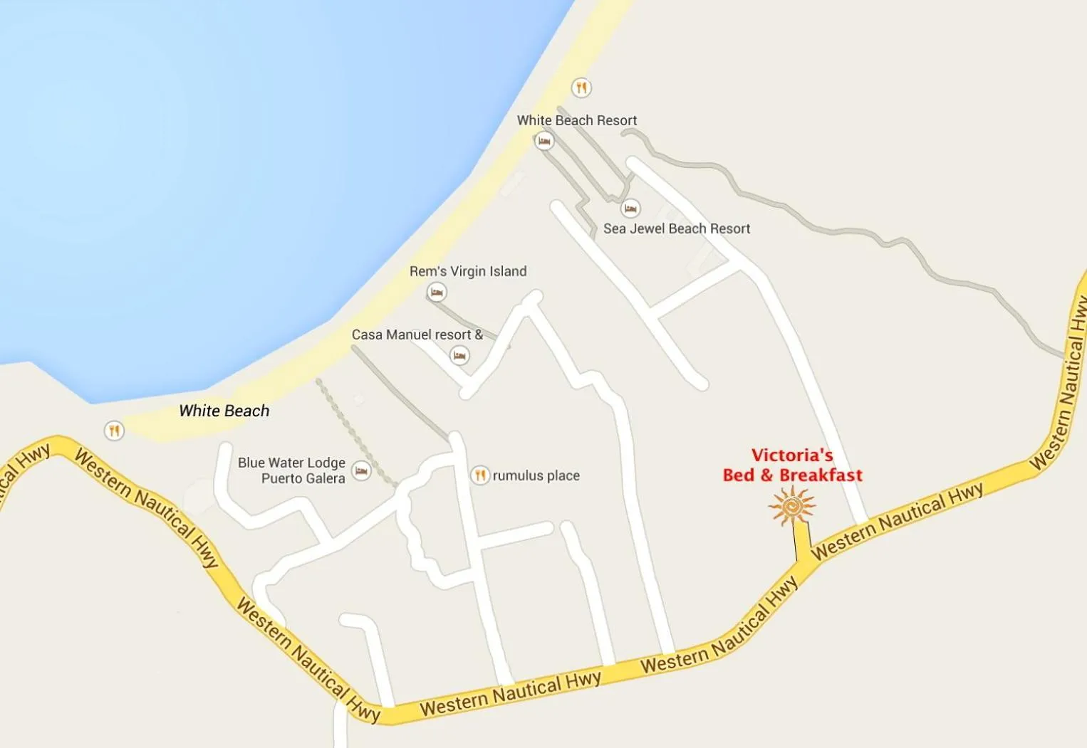 Location in Victoria's Bed & Breakfast