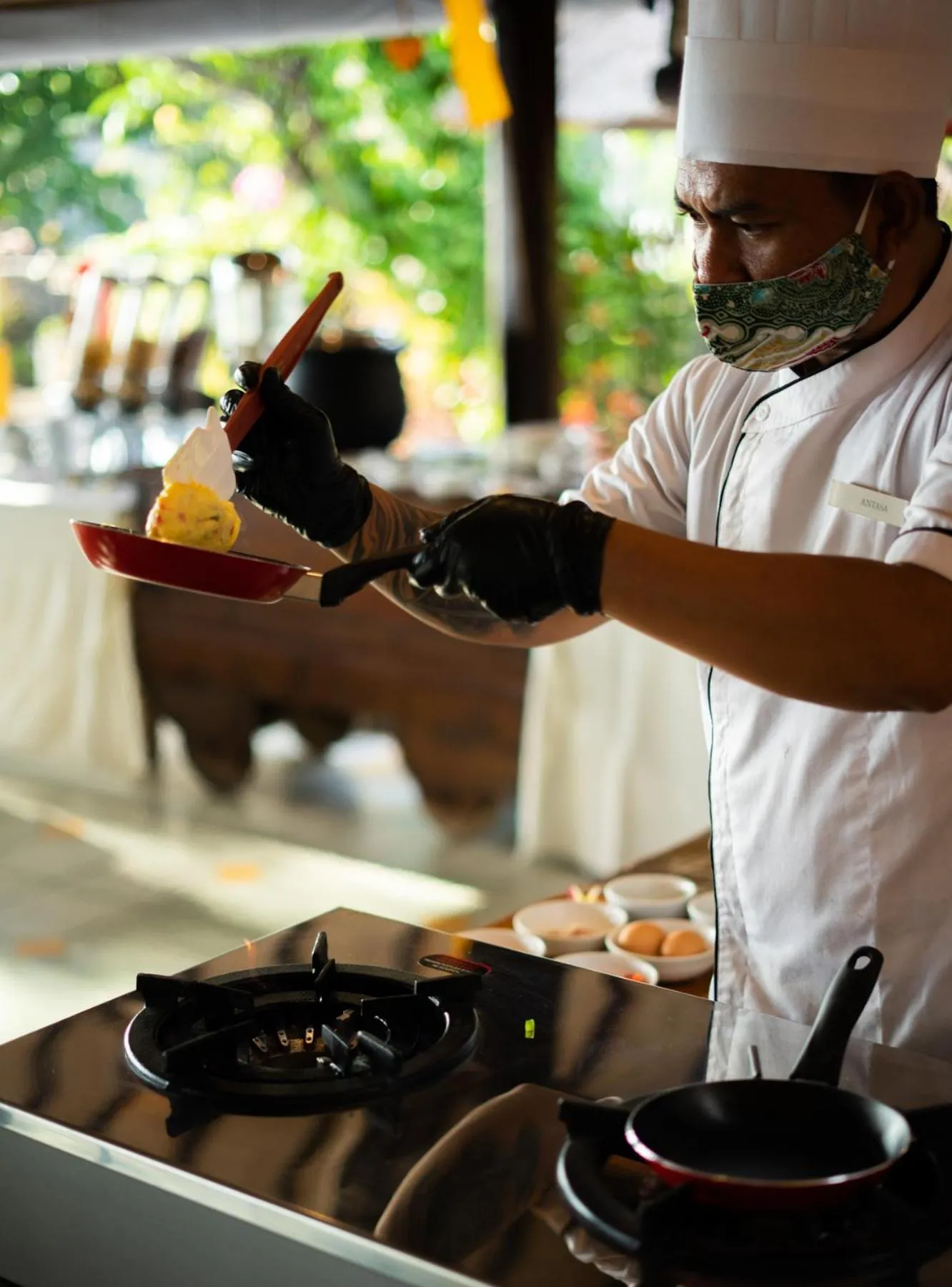 Buffet breakfast in Mimpi Resort Tulamben