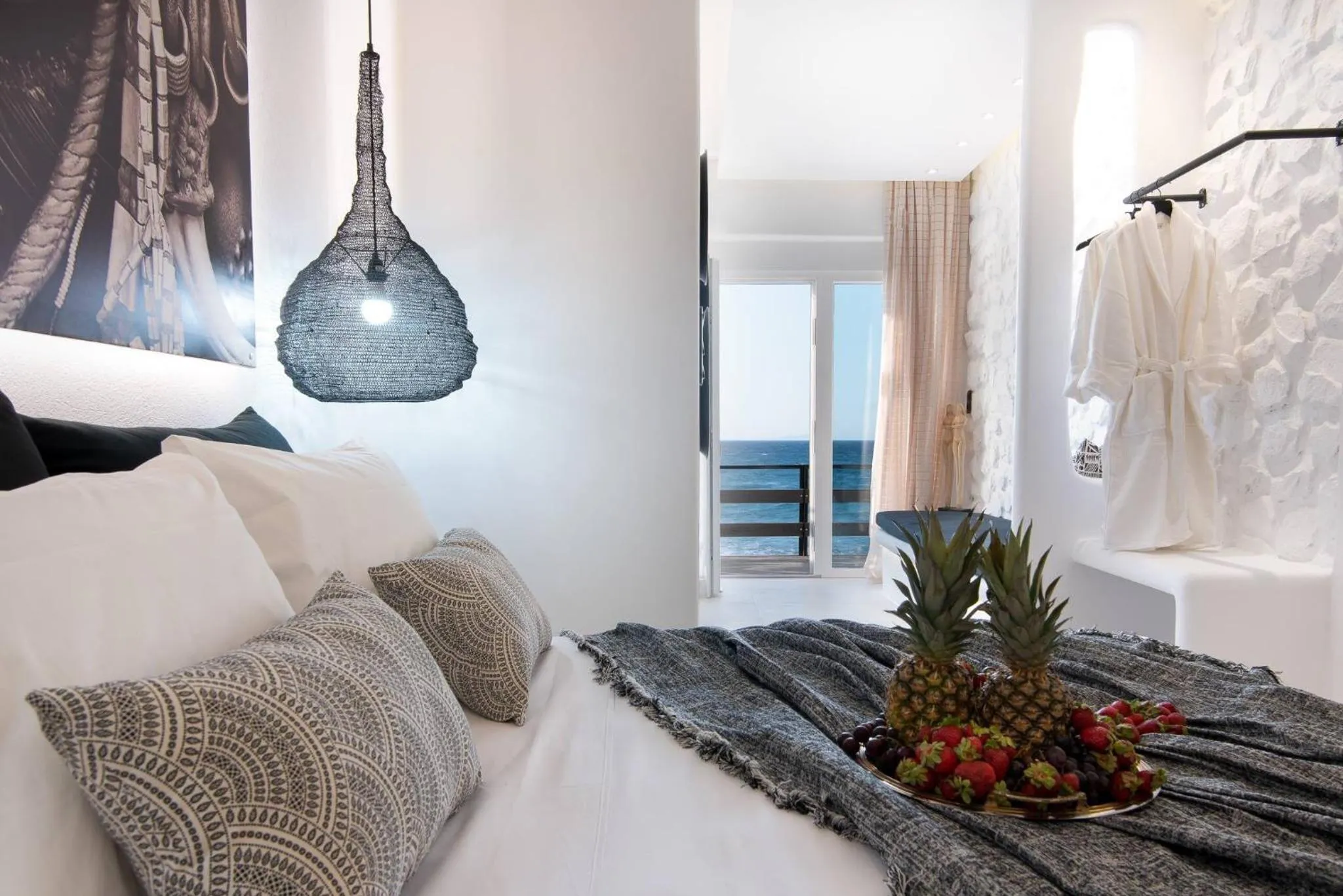 Bedroom in Portara Seaside Luxury Suites