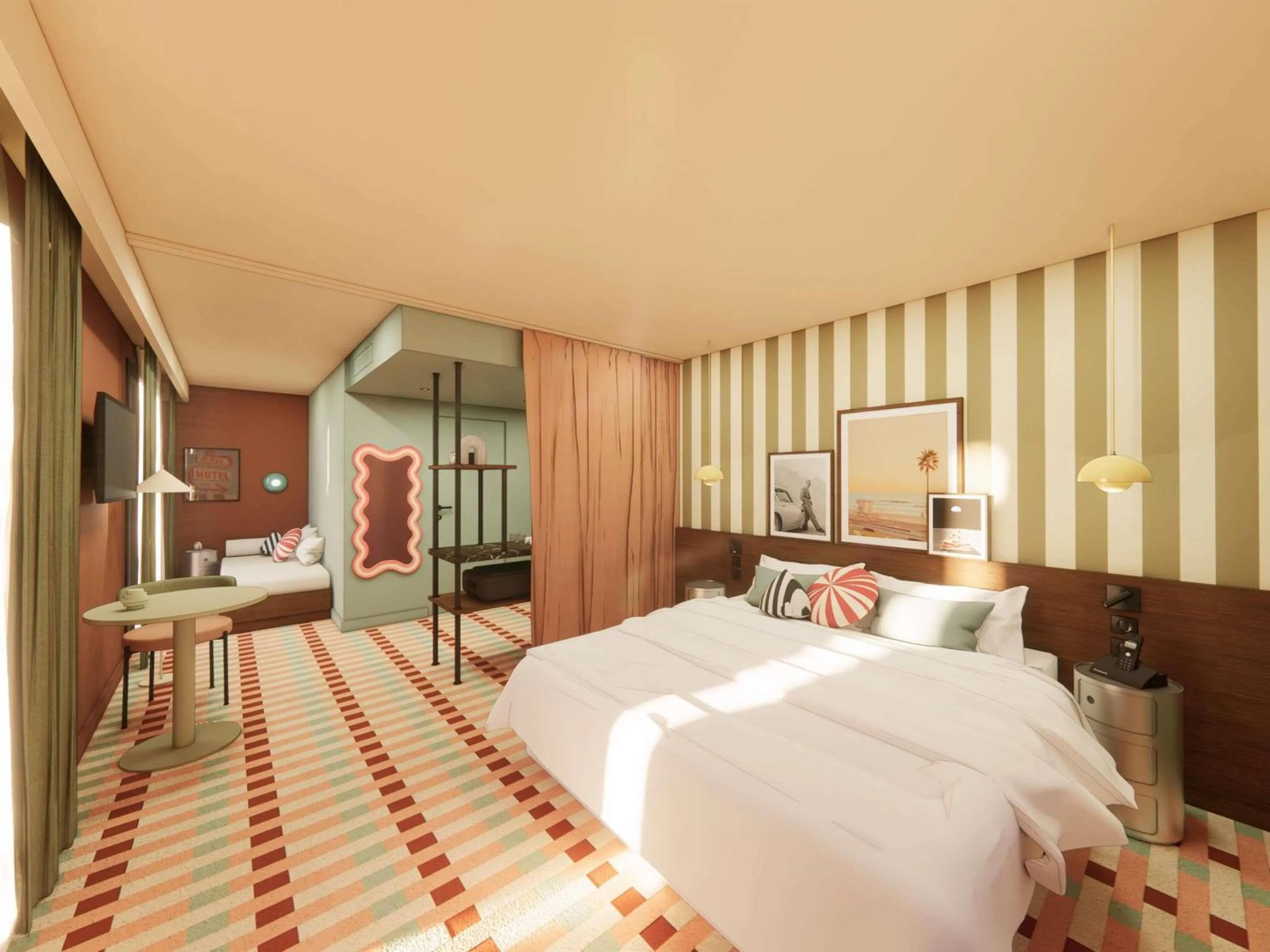 Bedroom, Bed in Ibis Styles Nantes Saint Herblain