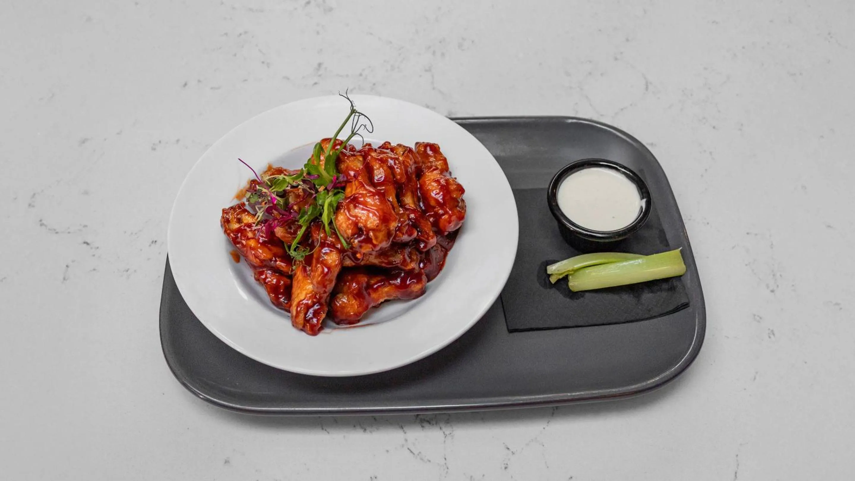 Food in The Strand Hotel, the former residence of Oscar Wilde