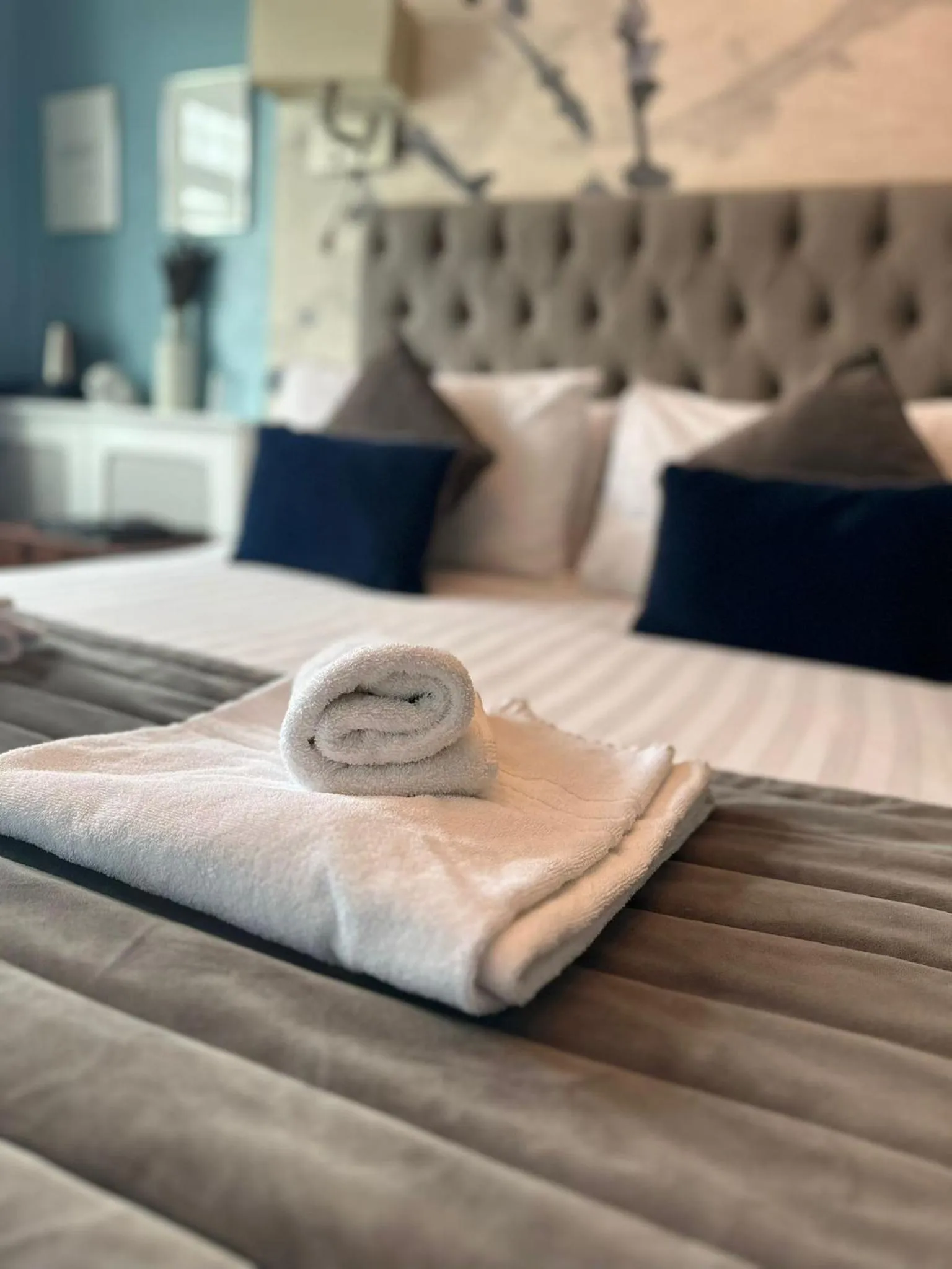 Bedroom, Bed in The Strand Hotel, the former residence of Oscar Wilde