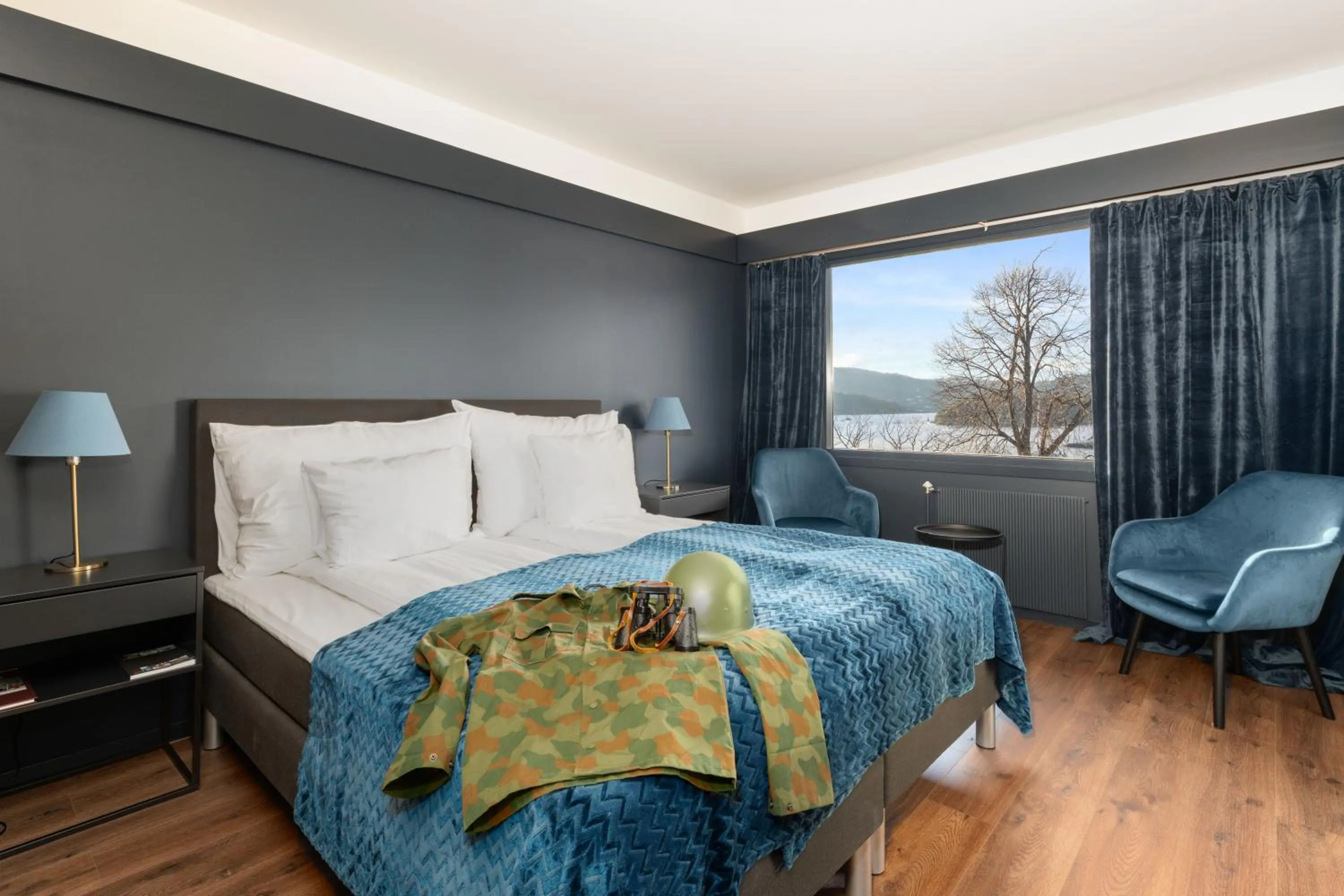 Bed in Oscarsborg Castle Hotel & Resort