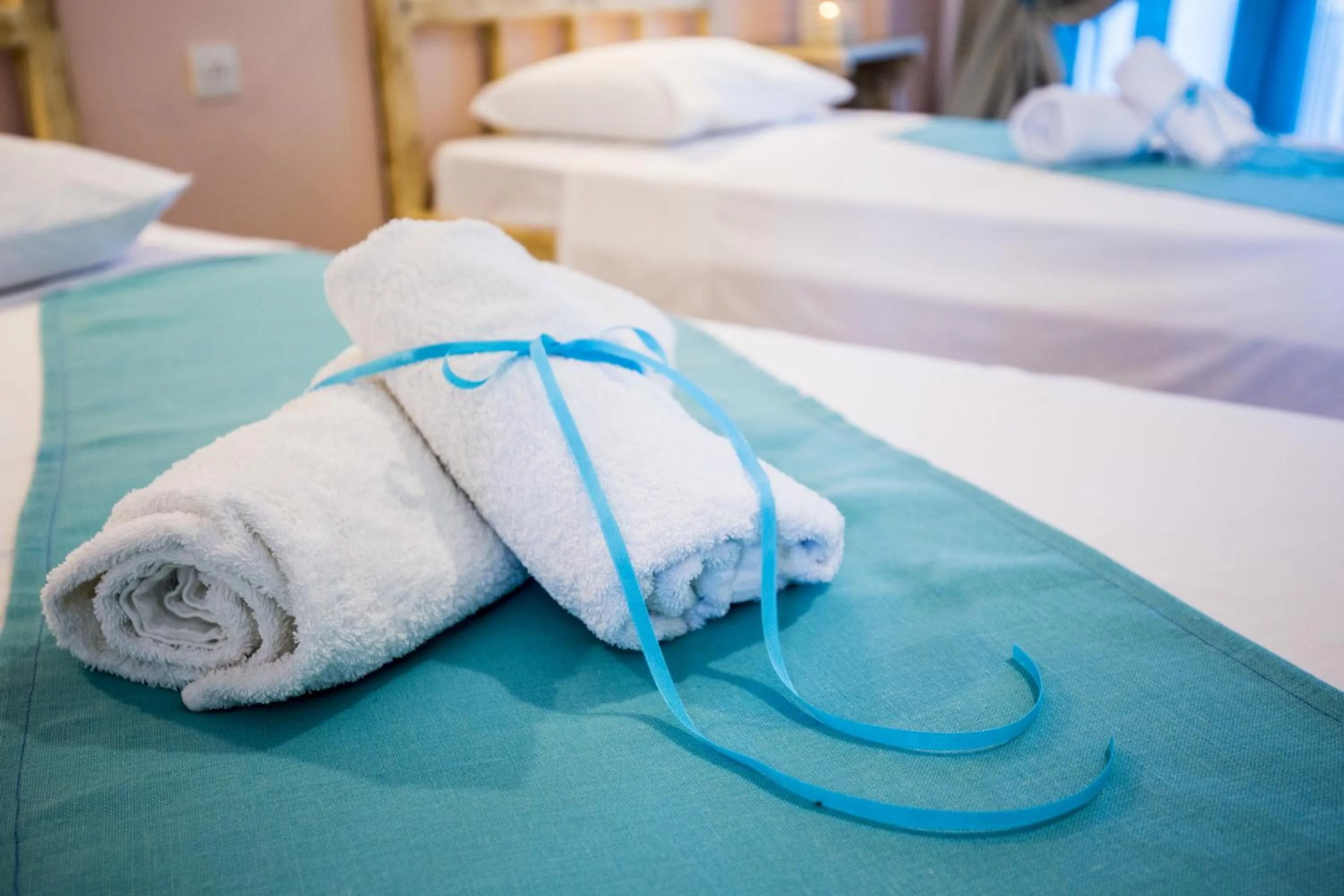 Bed in Kalathos Sun Hotel