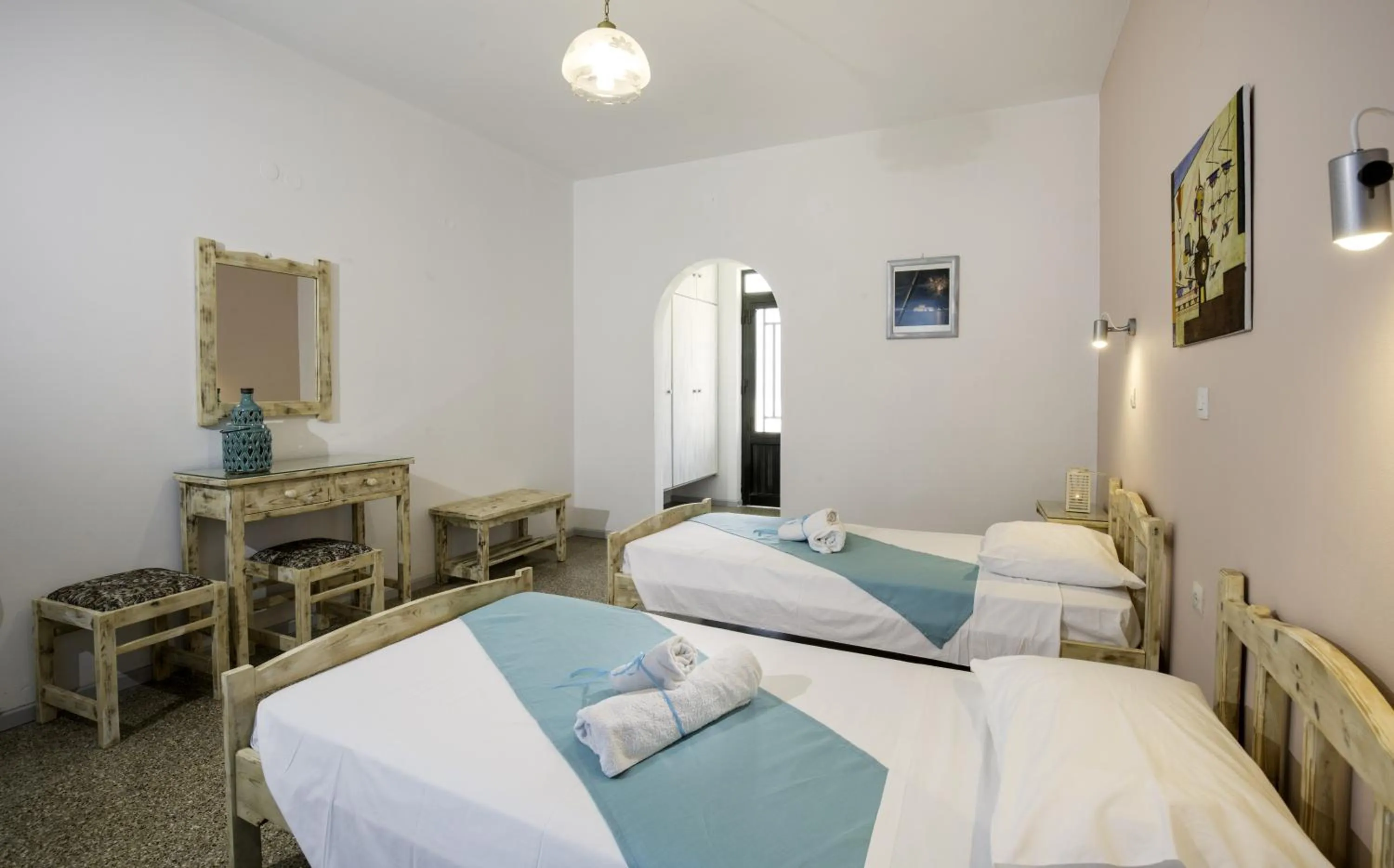 Bed in Kalathos Sun Hotel