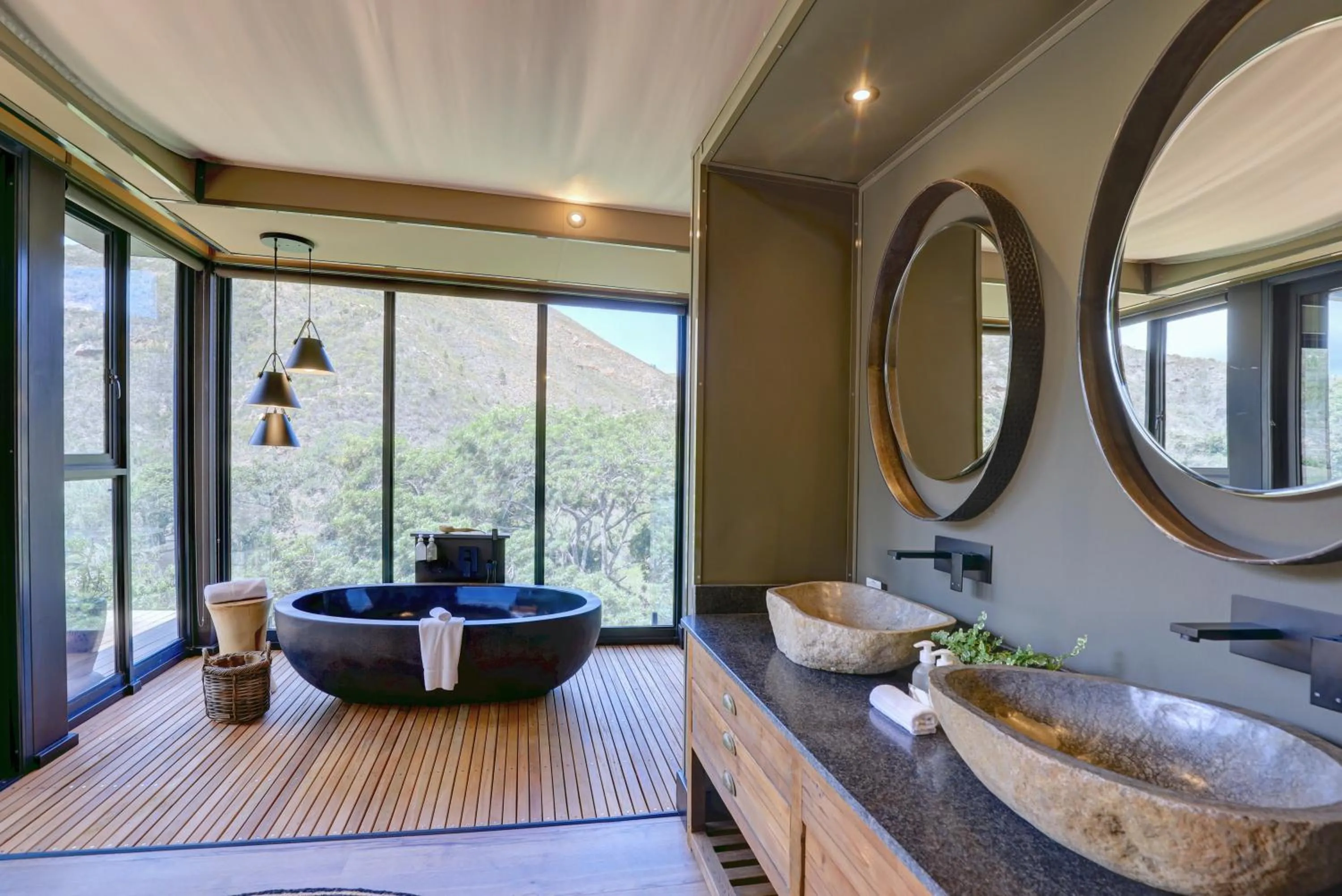 Bathroom in Botlierskop Tented Lodge