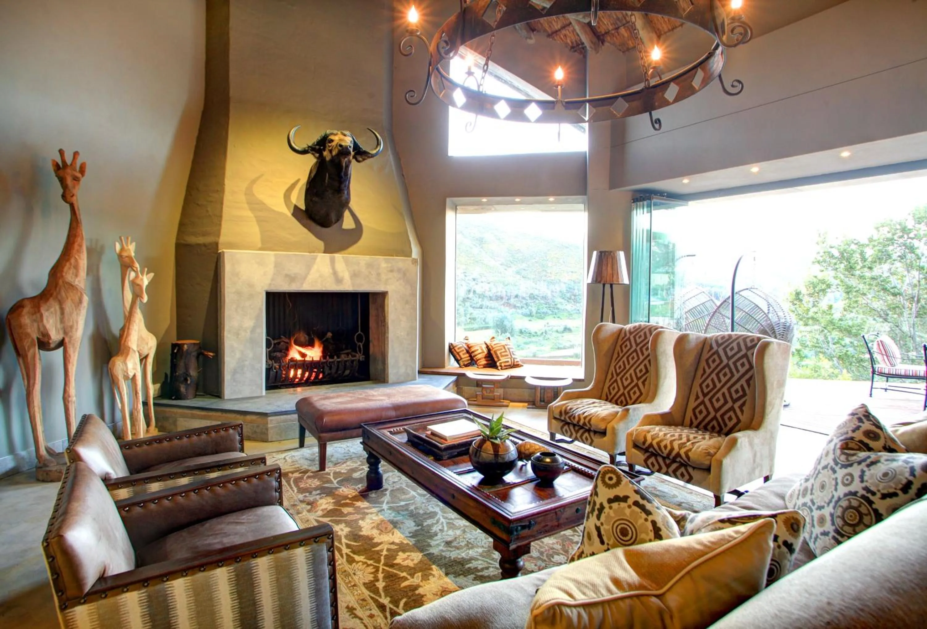 Communal lounge/ TV room in Botlierskop Tented Lodge