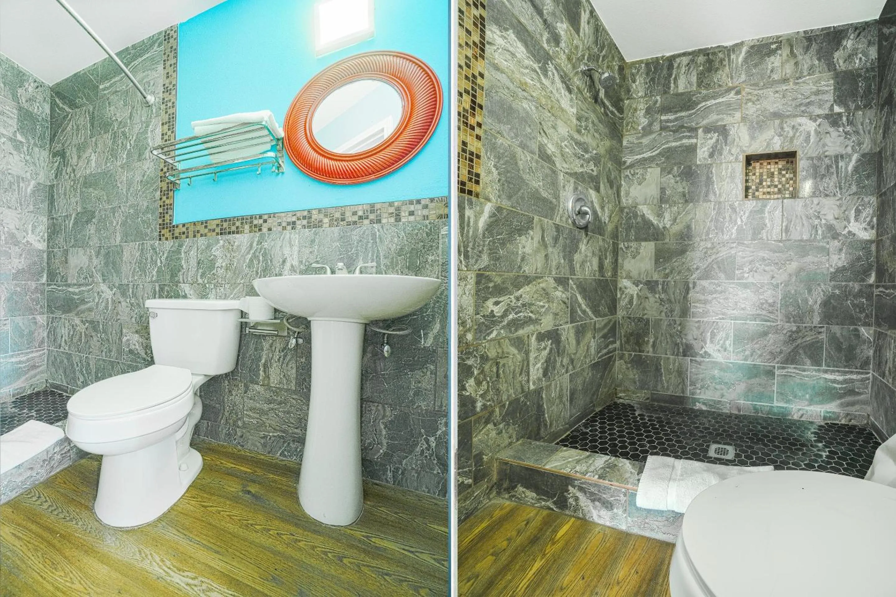 Bathroom in Plaza Motel Corpus Christi by OYO