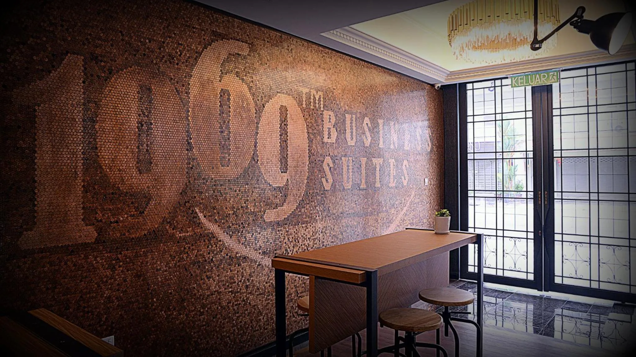 Decorative detail in 1969 Business Suites Bandar Botani, Ipoh