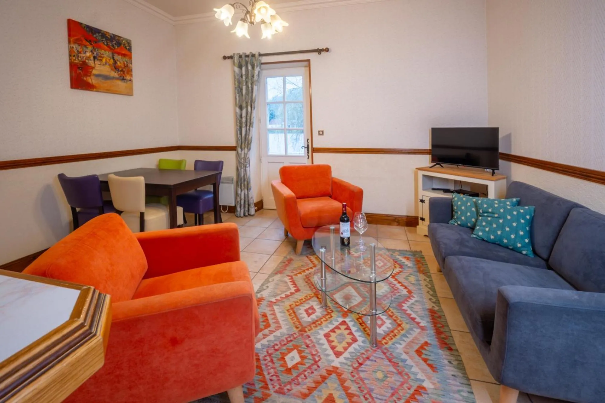 Seating area in Les Magnolias holiday homes