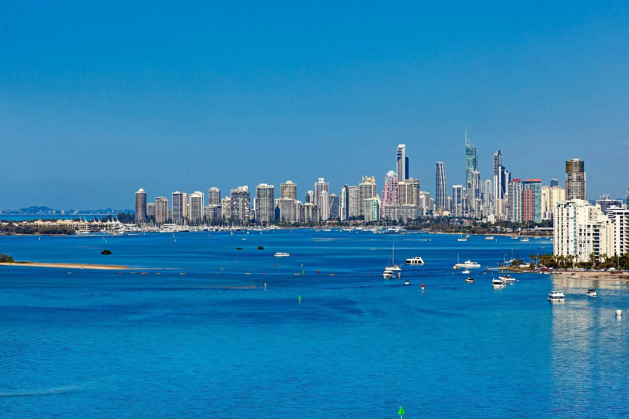 City view in Broadwater Shores Waterfront Apartments