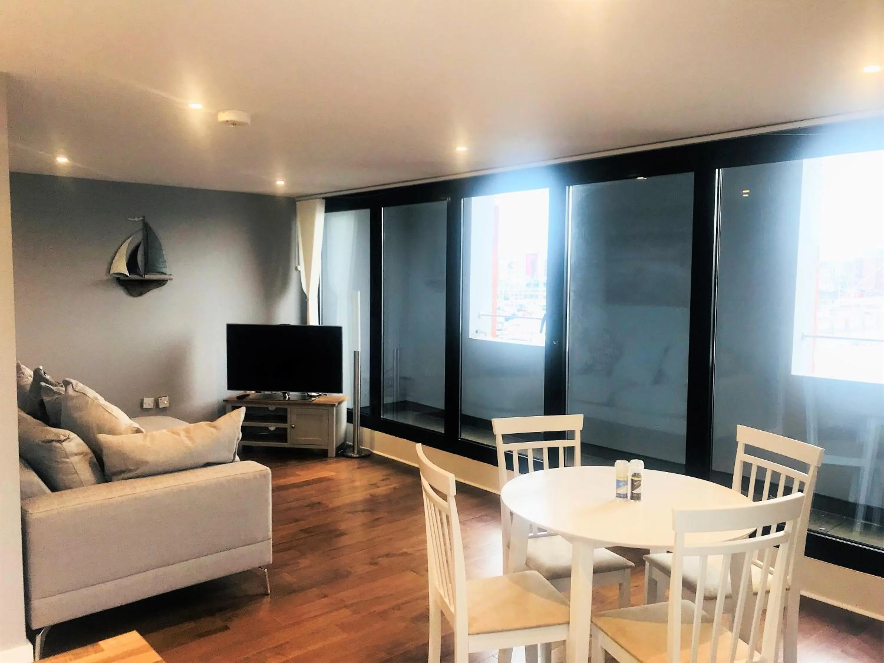 Living room in Ice House Apartments