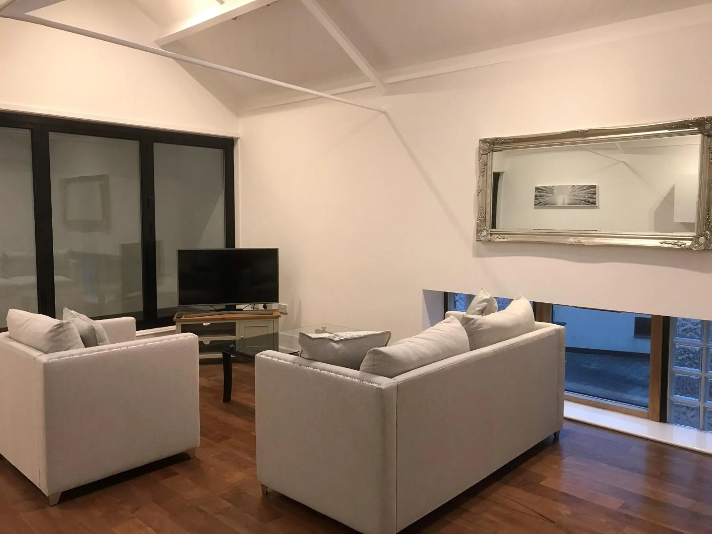 Living room in Ice House Apartments