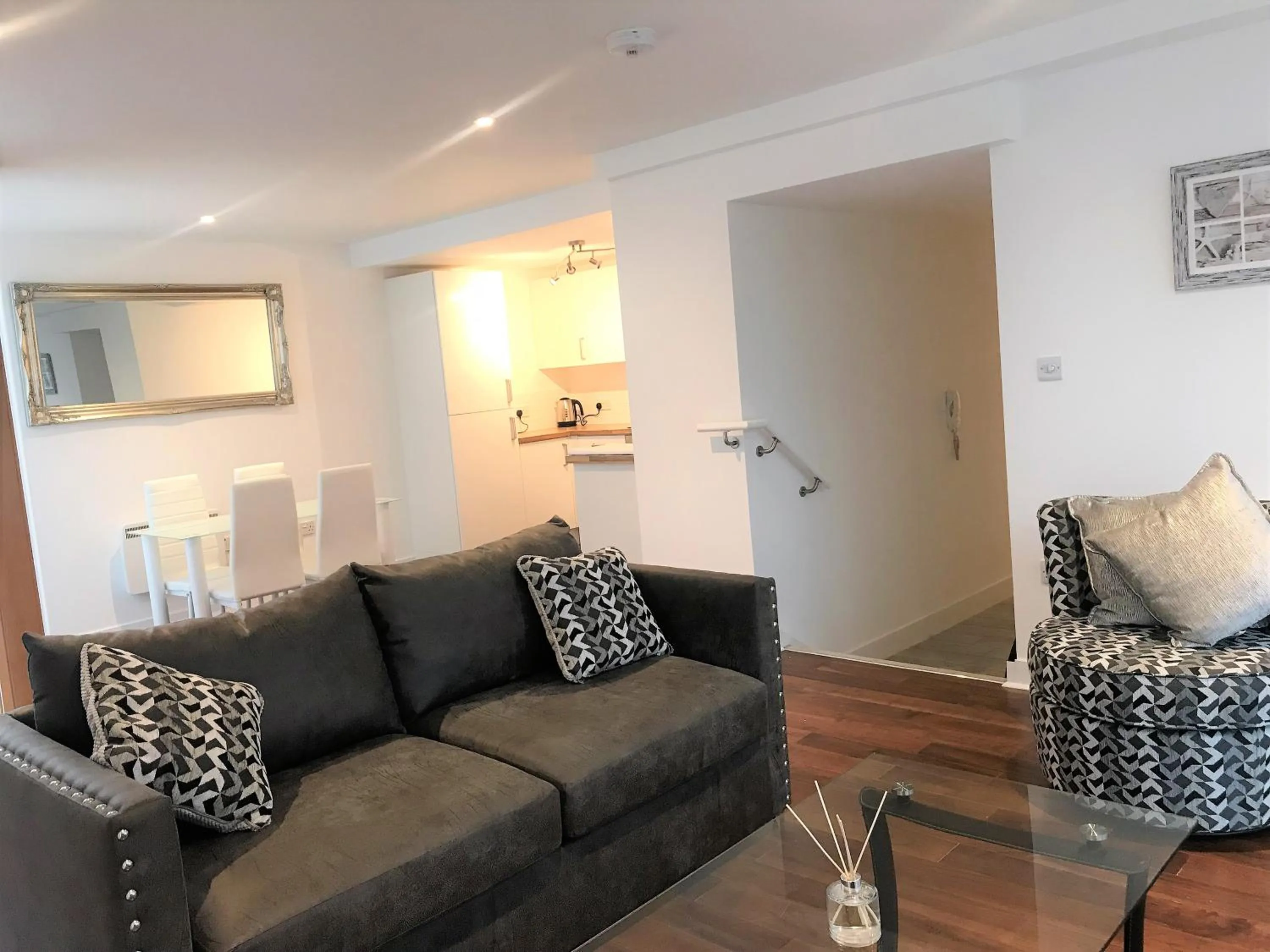 Living room in Ice House Apartments