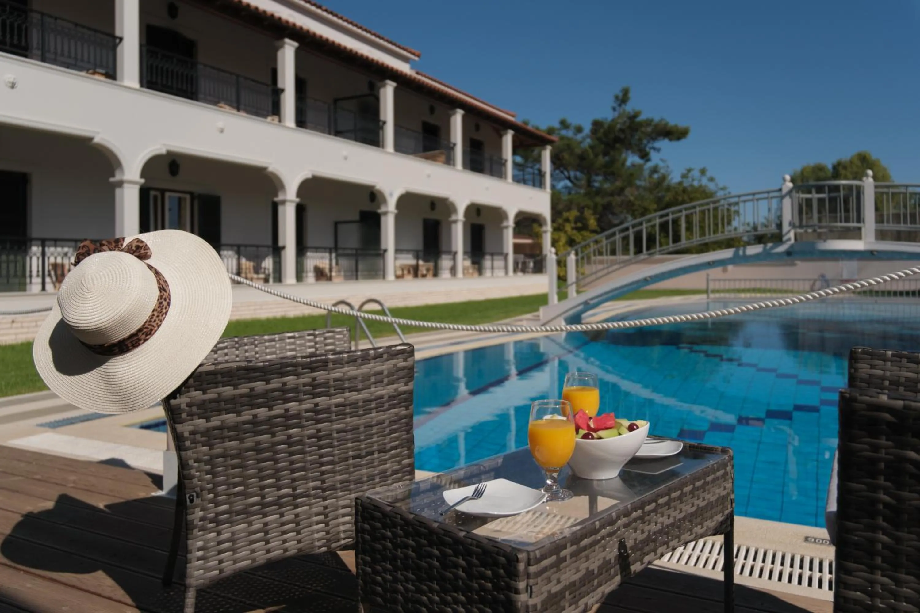 Pool view in Dimitris Apartments