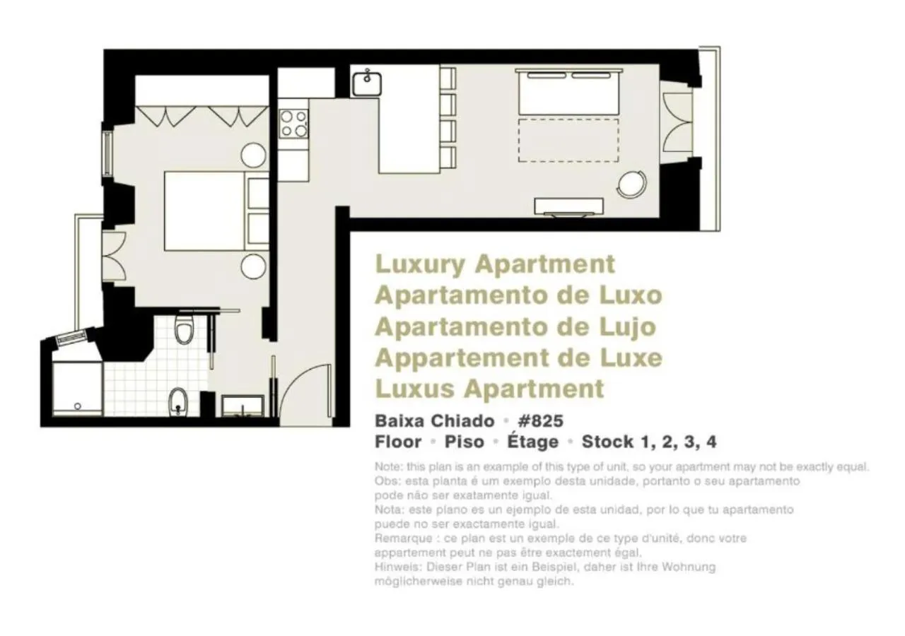 Floor plan in Lisbon Serviced Apartments - Baixa