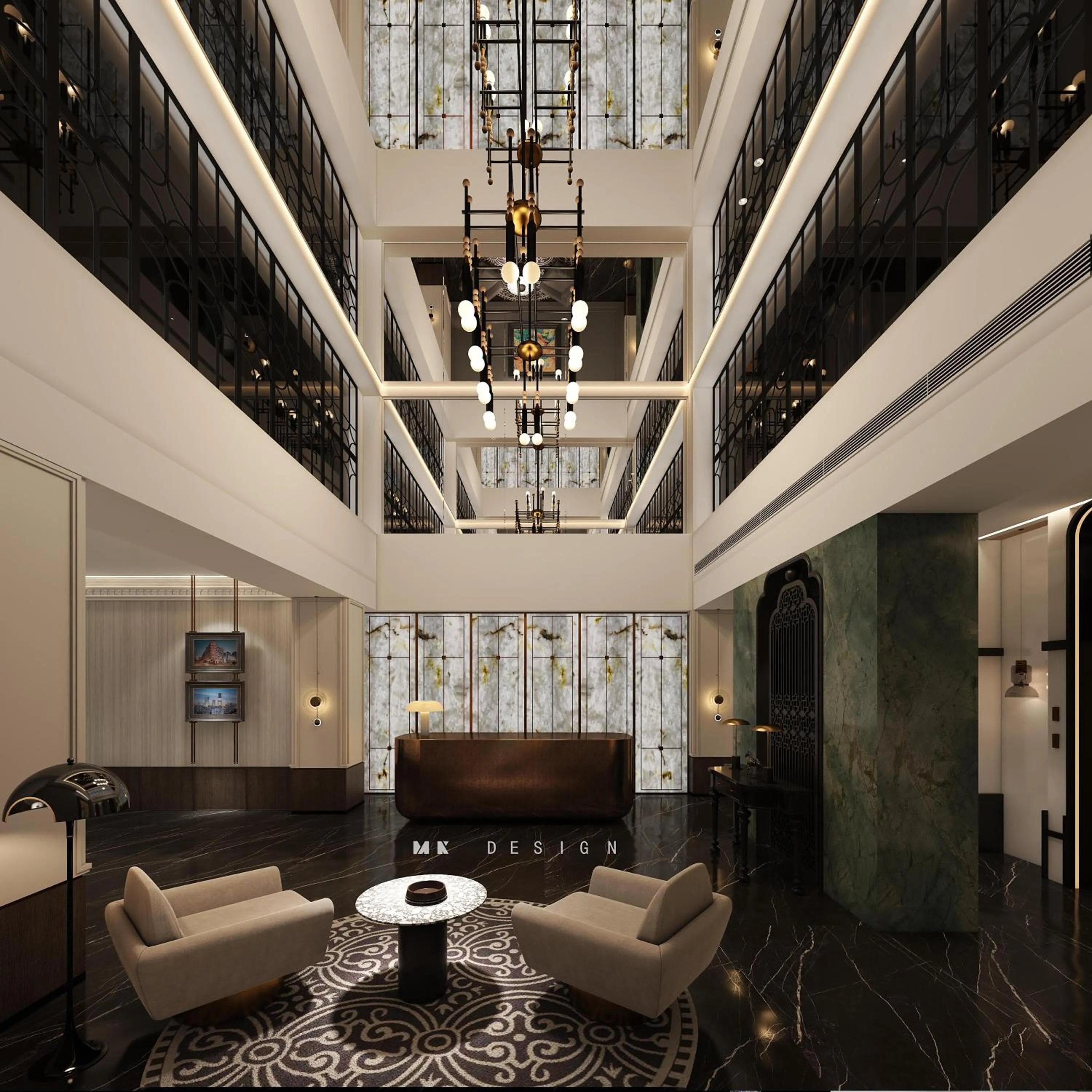 Lobby or reception in JingLai Bushe Hotel Bund Nanjing West Road Shanghai
