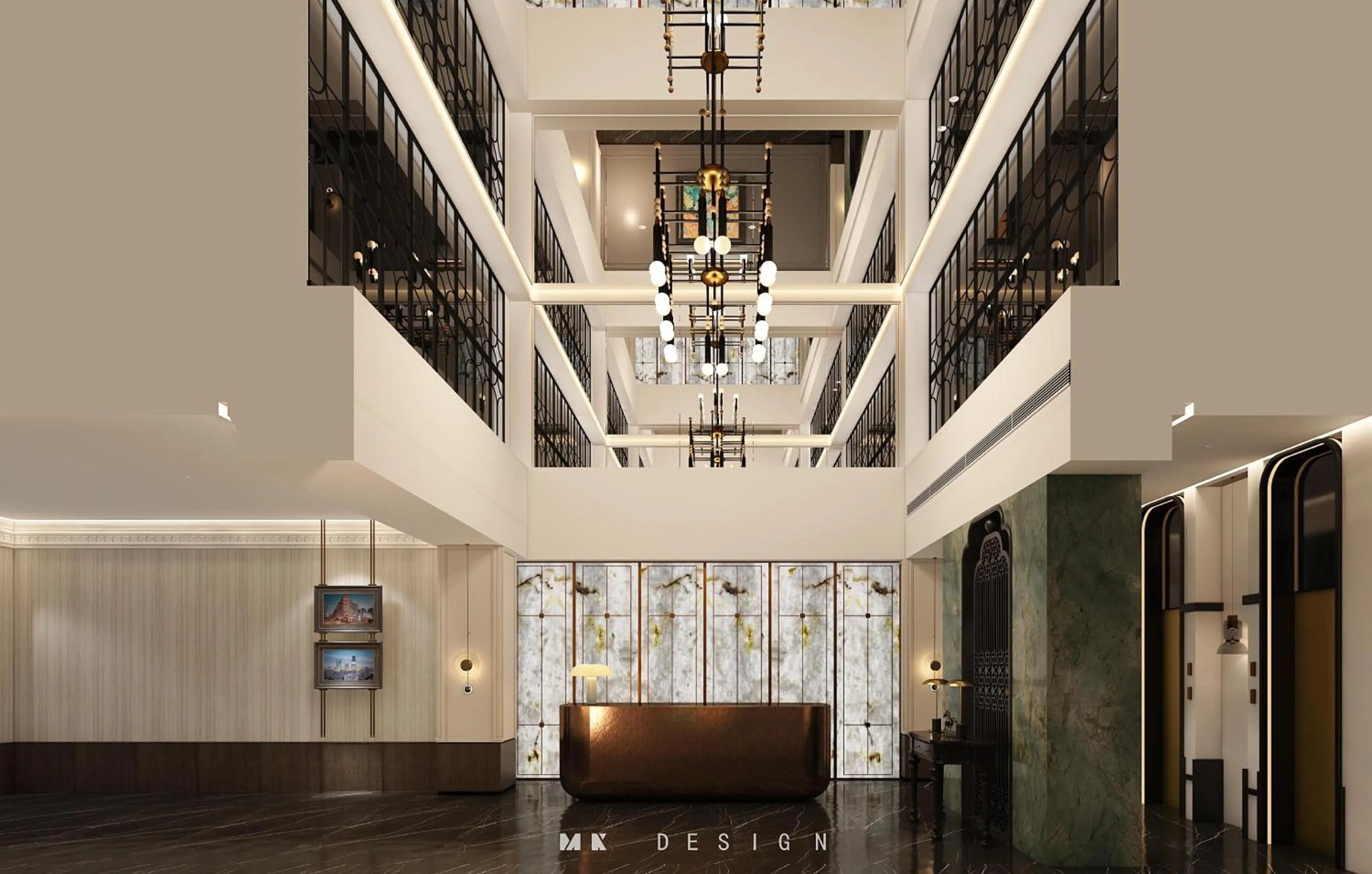 Seating area in JingLai Bushe Hotel Bund Nanjing West Road Shanghai