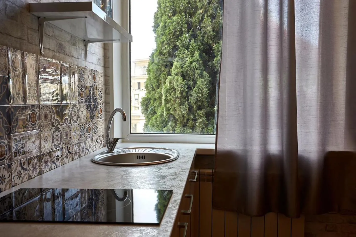 Kitchen or kitchenette in Iliani Hotel