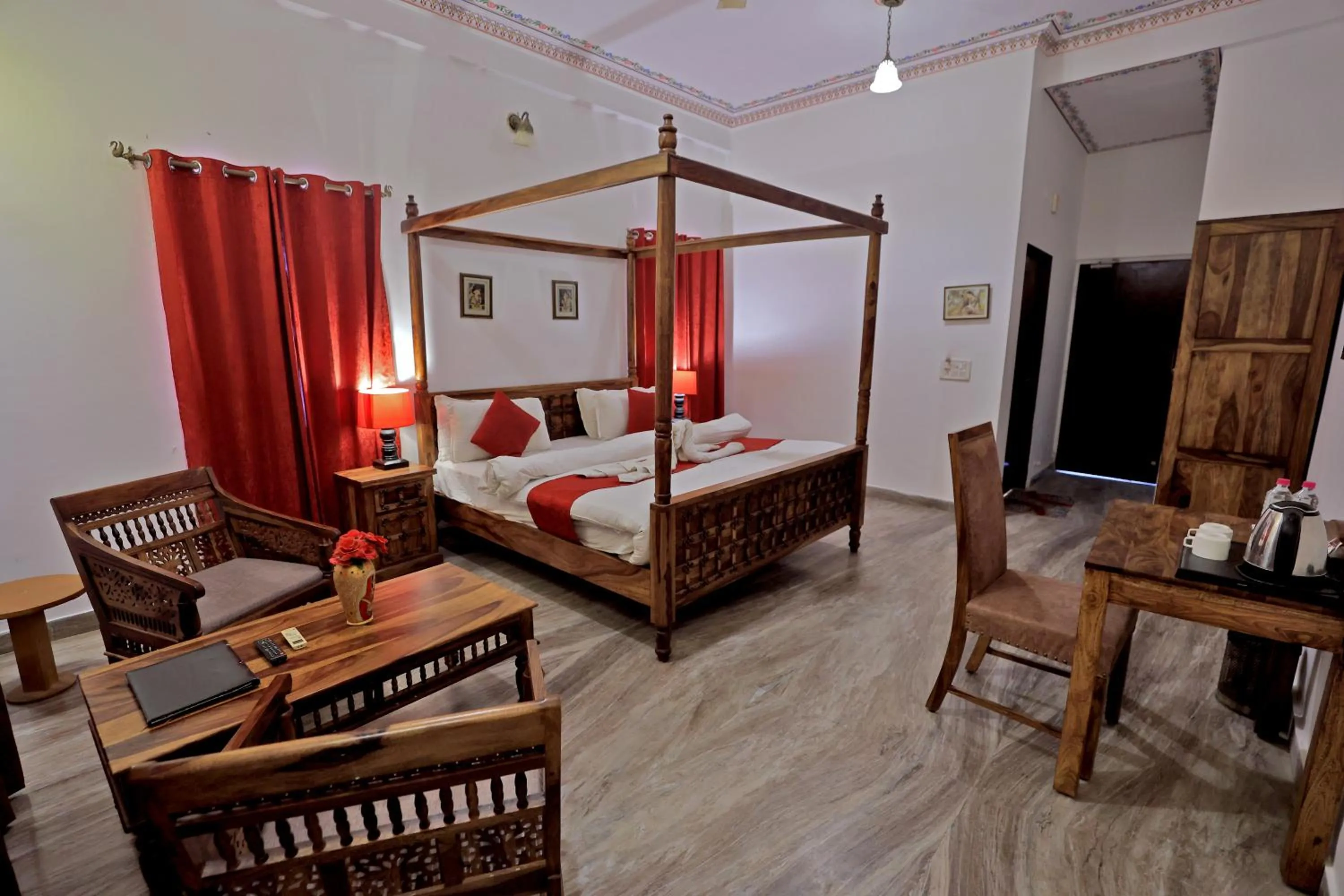 Bed in Satyam Palace Resort