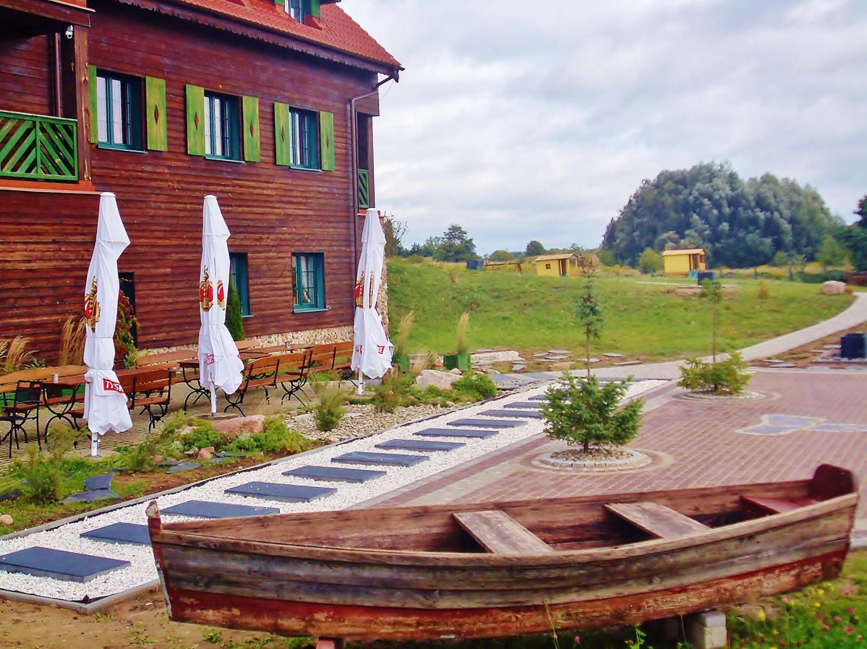 Garden in Mazurska Chata jezioro i aquapark 6 min, centrum i promenada 12 min