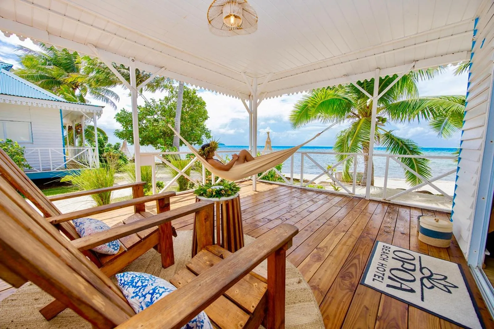 Patio in Opoa Beach Hotel