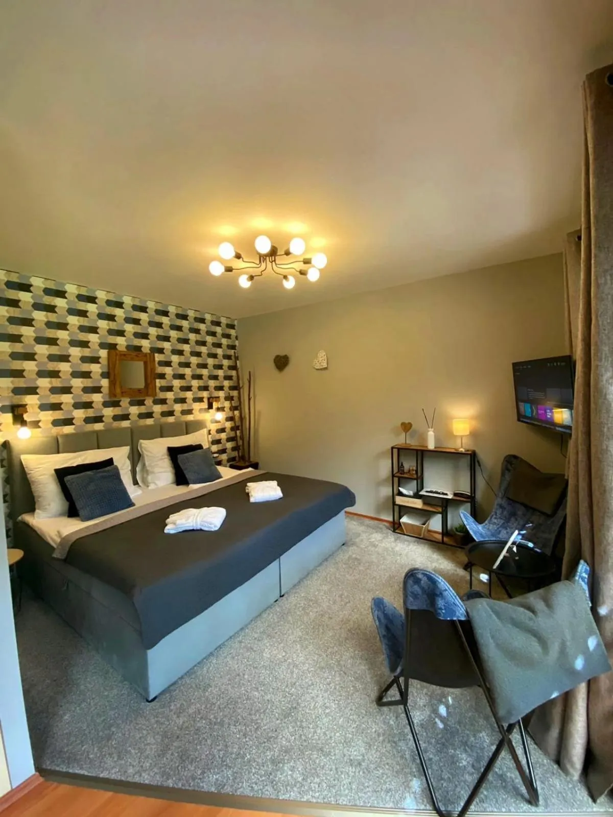 Seating area, Bed in Resort Lesní Lázně