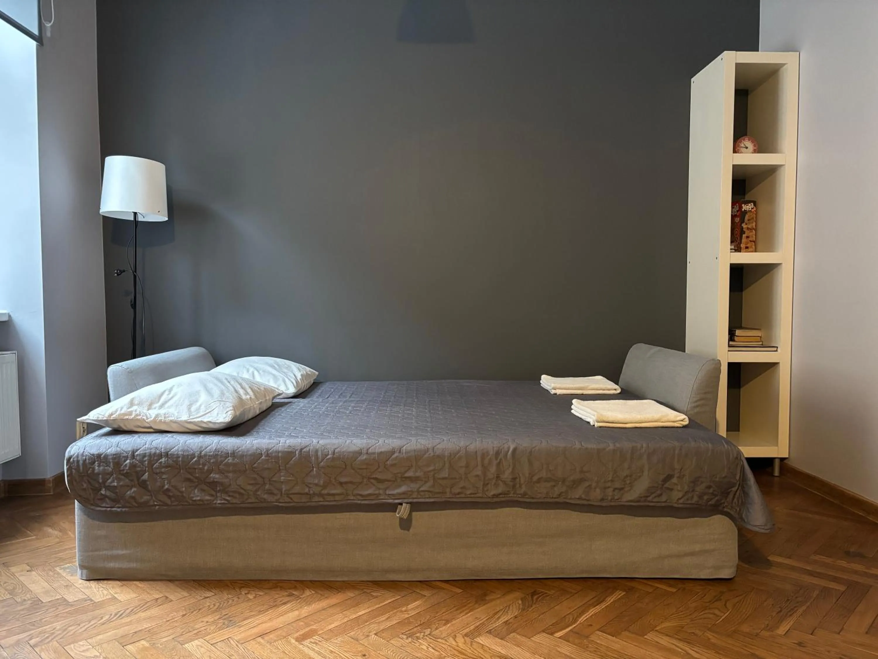 Living room, Bed in Red Kurka Apartments