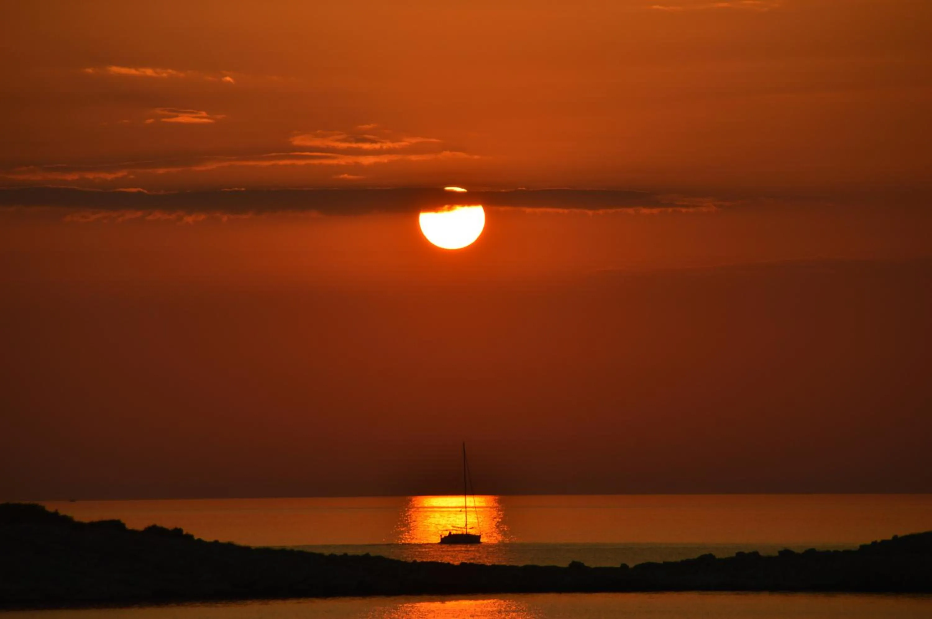 Sunset in Direkt am Meer-Apartments Puntaplanka