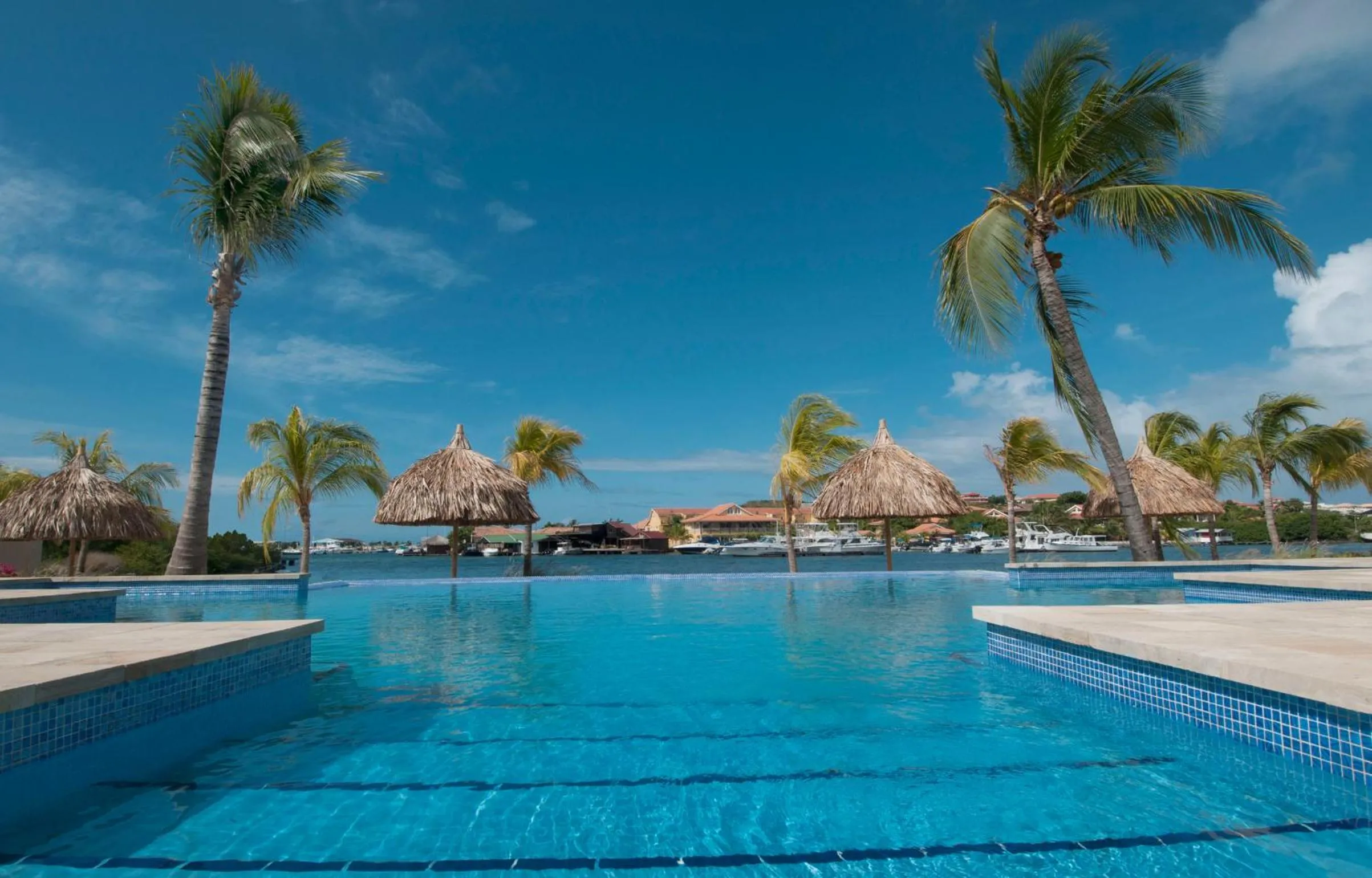 Pool view in Spanish Water View Apartments - Jan Thiel area