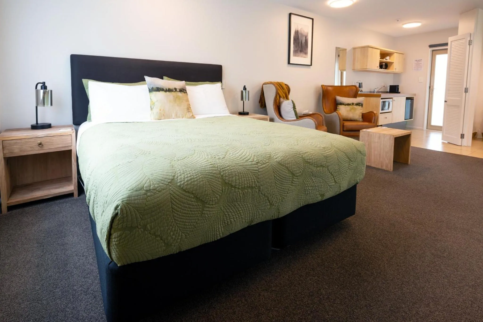 Bed in Tussock Peak Lodge