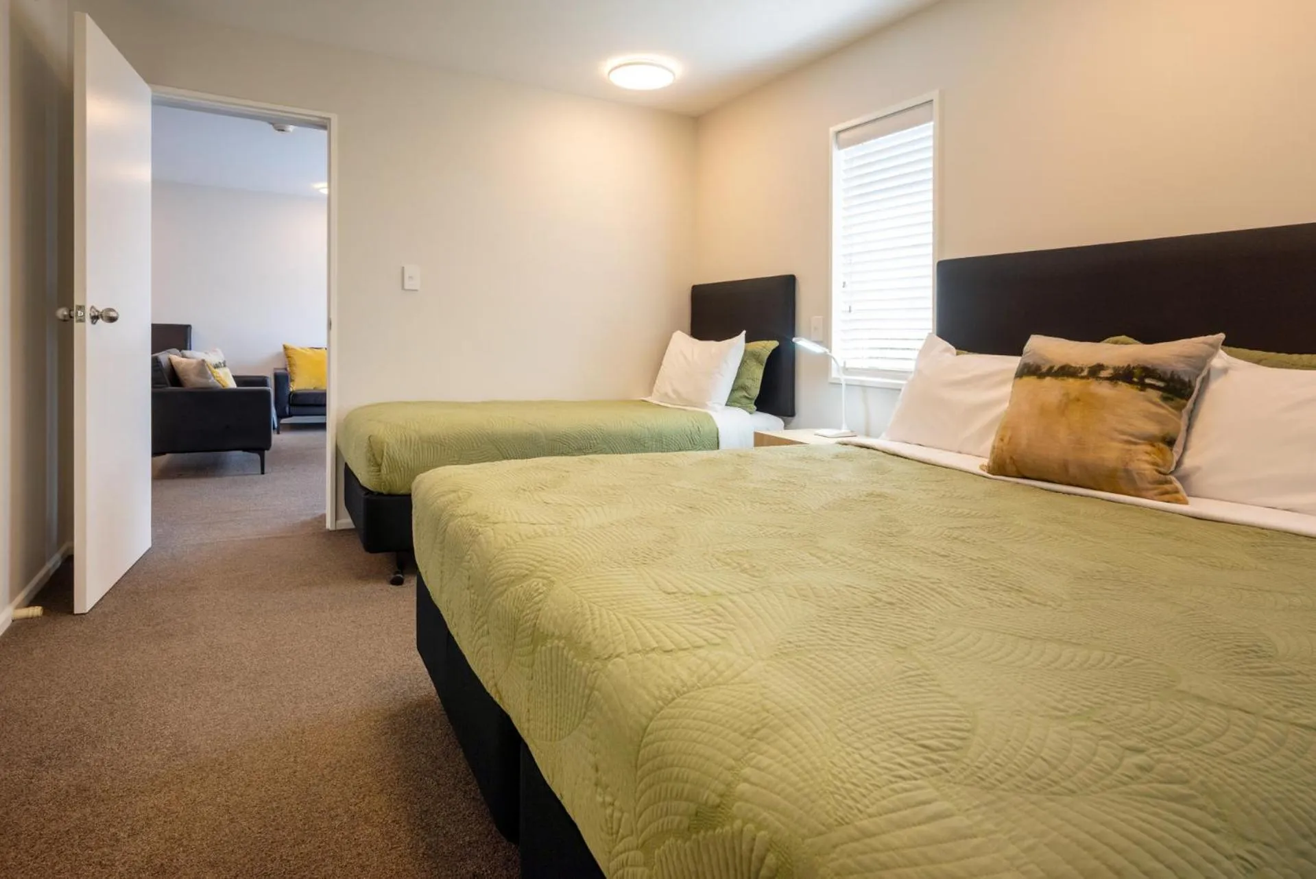 Bed in Tussock Peak Lodge