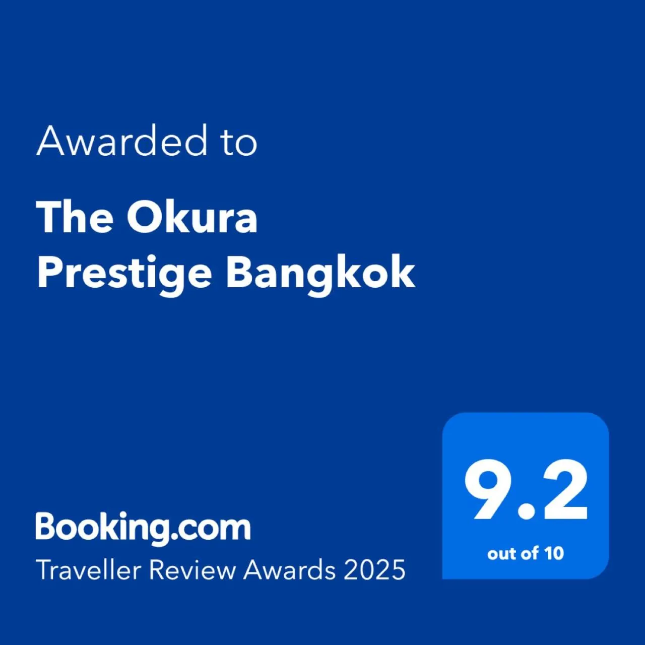Certificate/Award in The Okura Prestige Bangkok