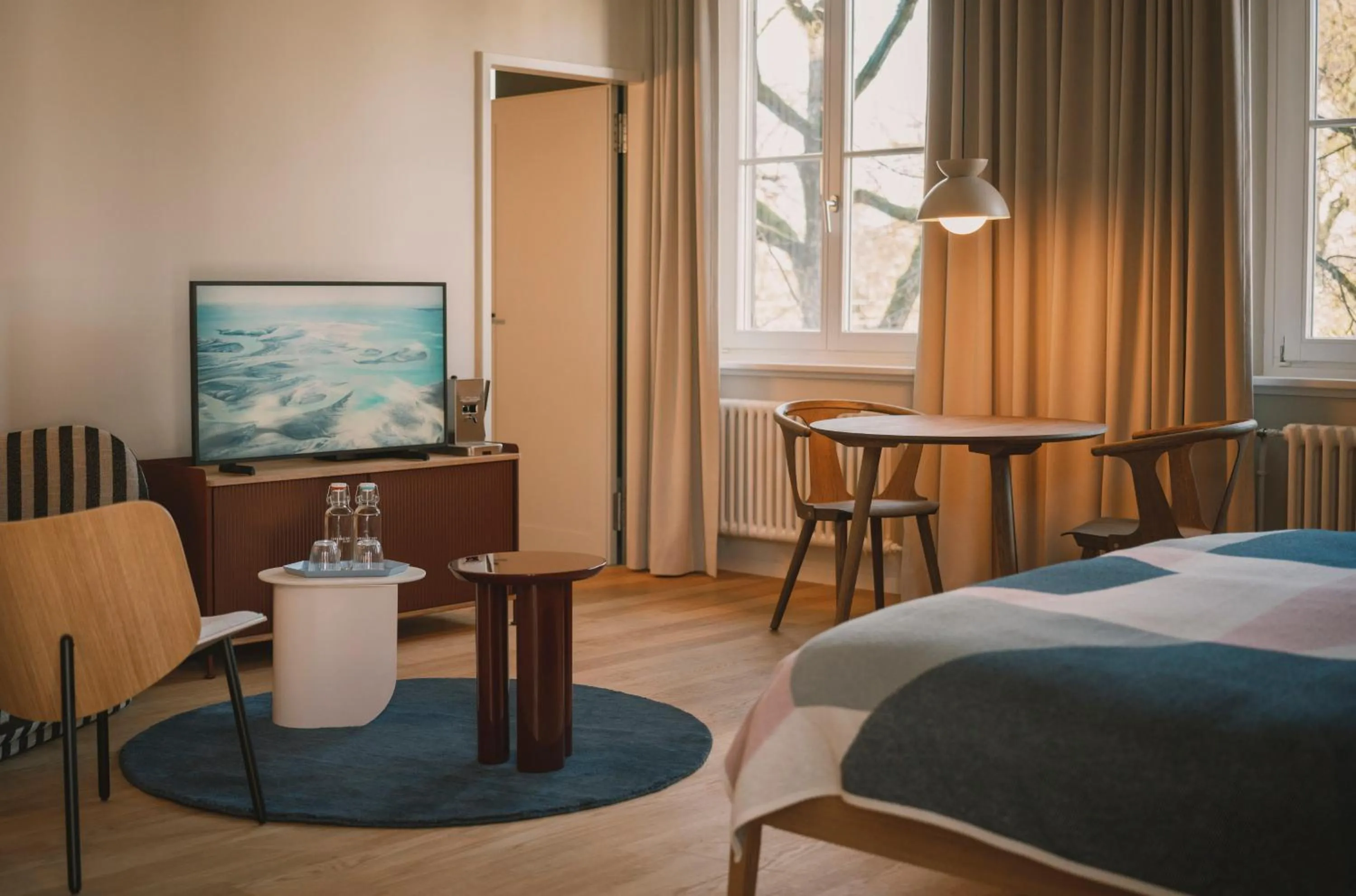 Seating area, Bed in Landgasthof Riehen Hotel and Restaurant, Basel