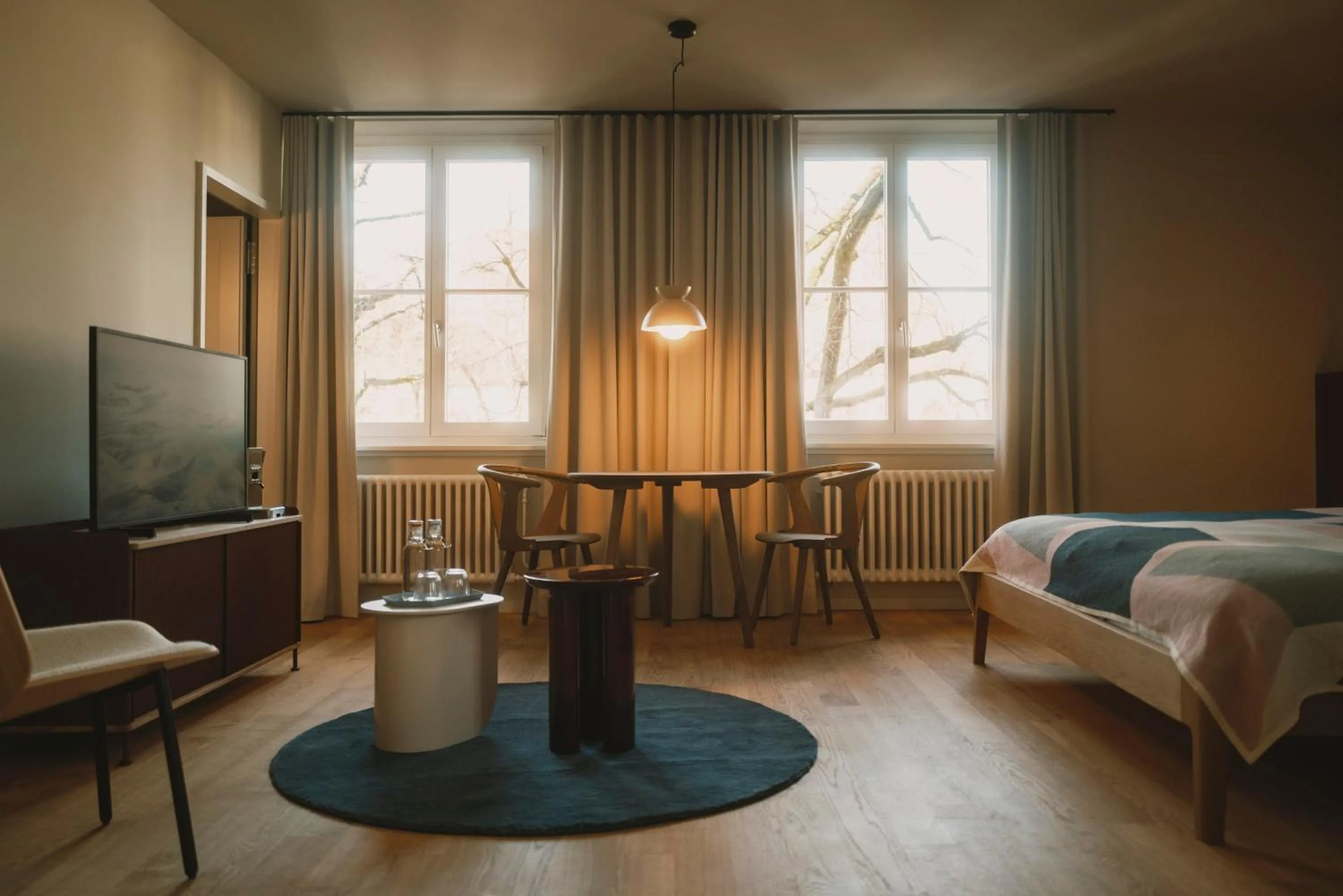 Seating area, Bed in Landgasthof Riehen Hotel and Restaurant, Basel